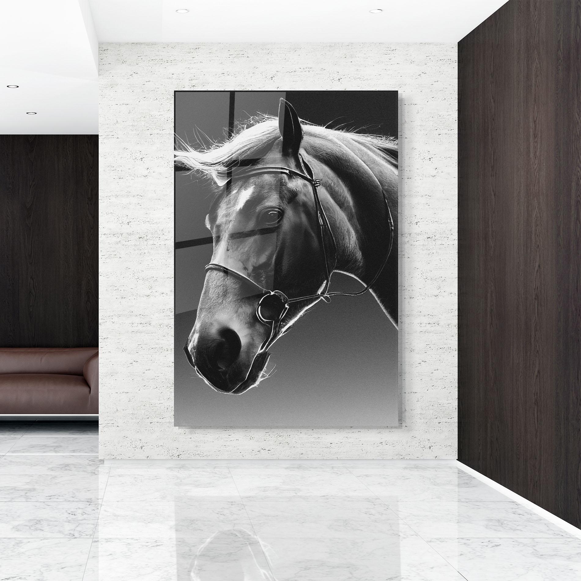 Glasbild Black Horse Profile mockup 9