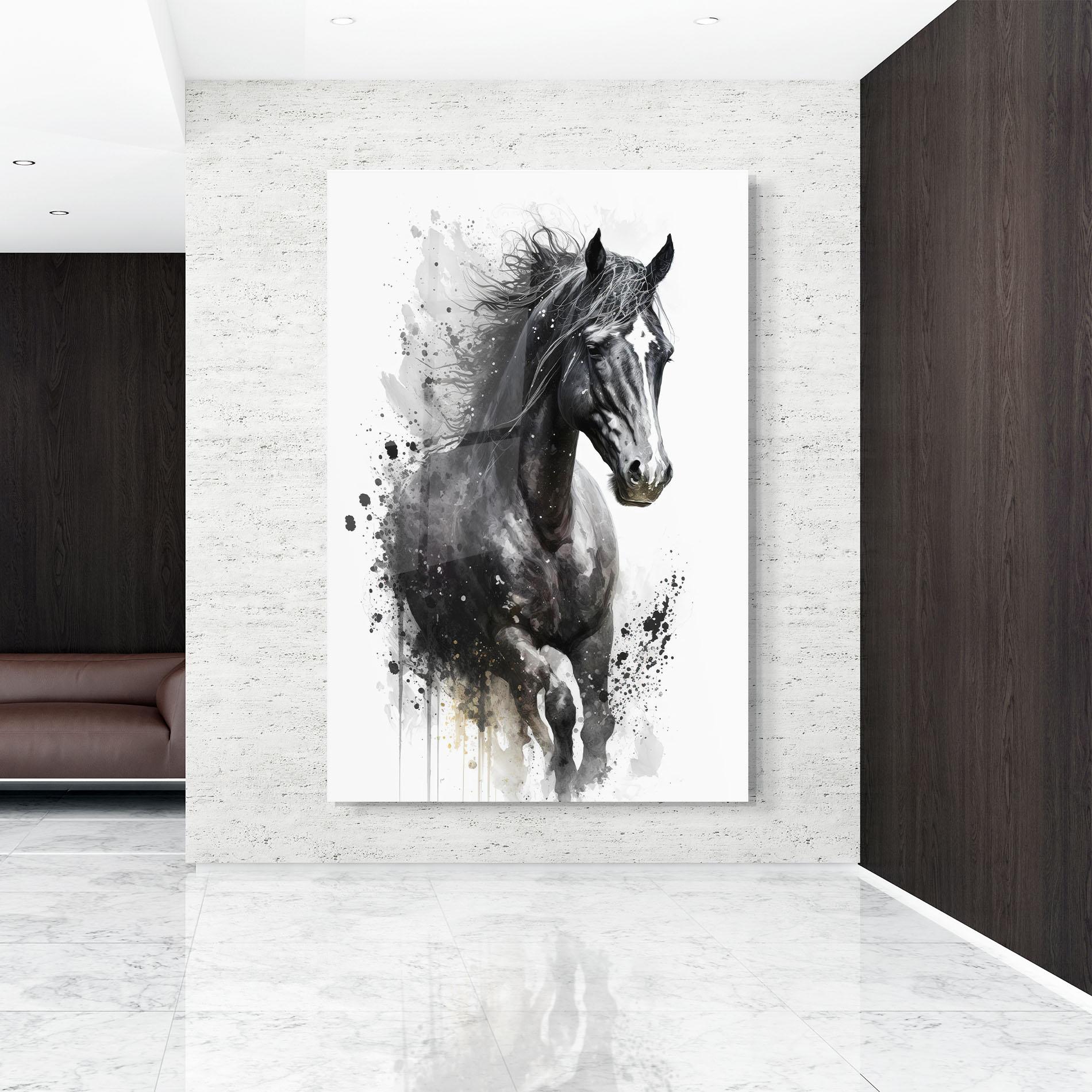 Glasbild Black Horse mockup 9