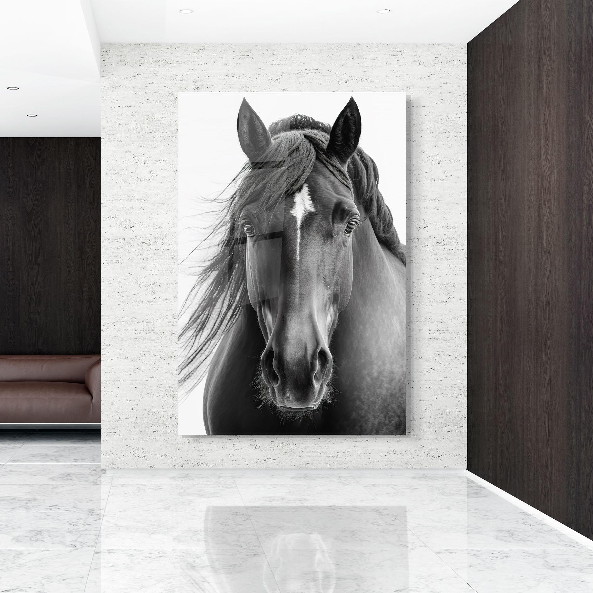Glasbild Close Up Horse mockup 9