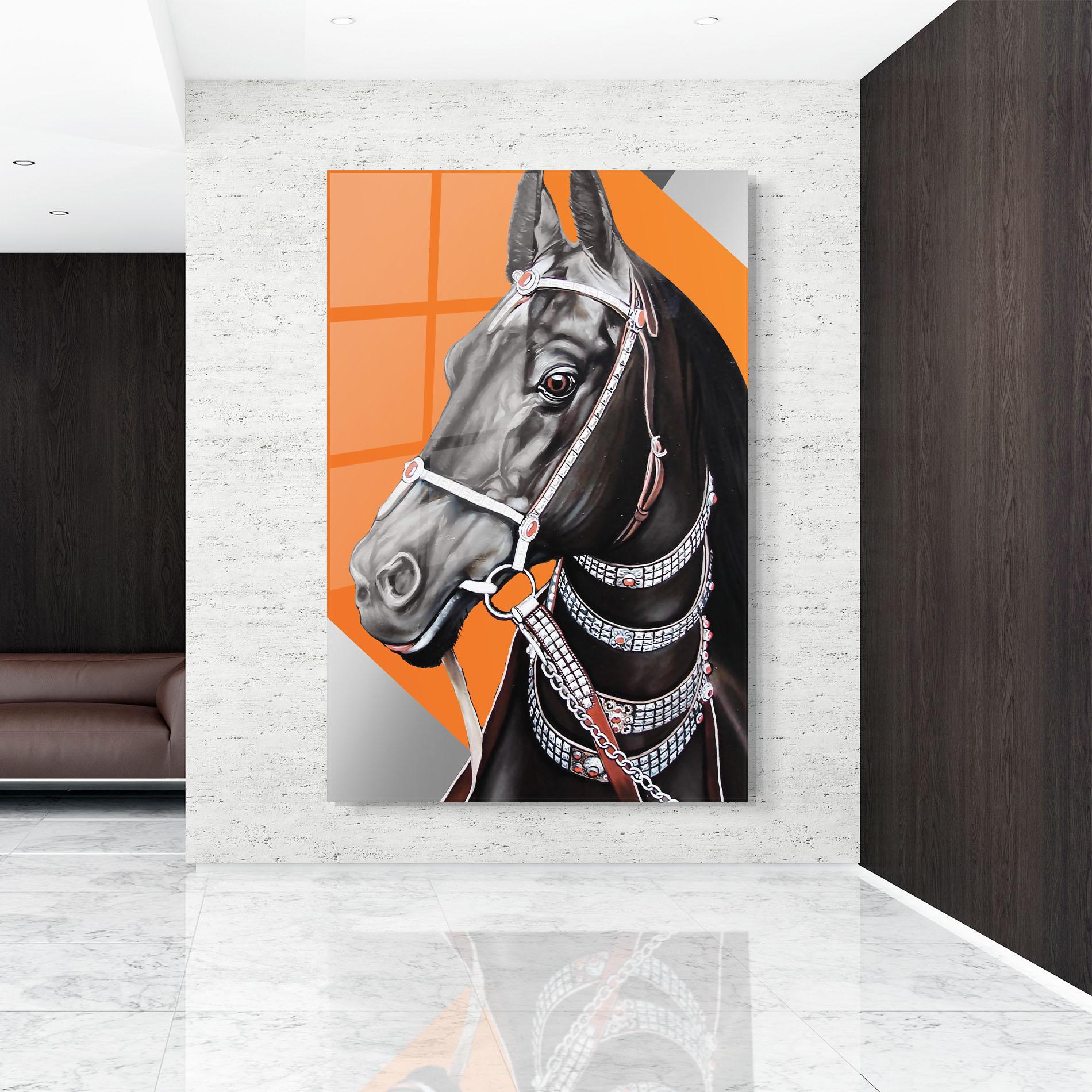 Glasbild Fashion Horse mockup 9