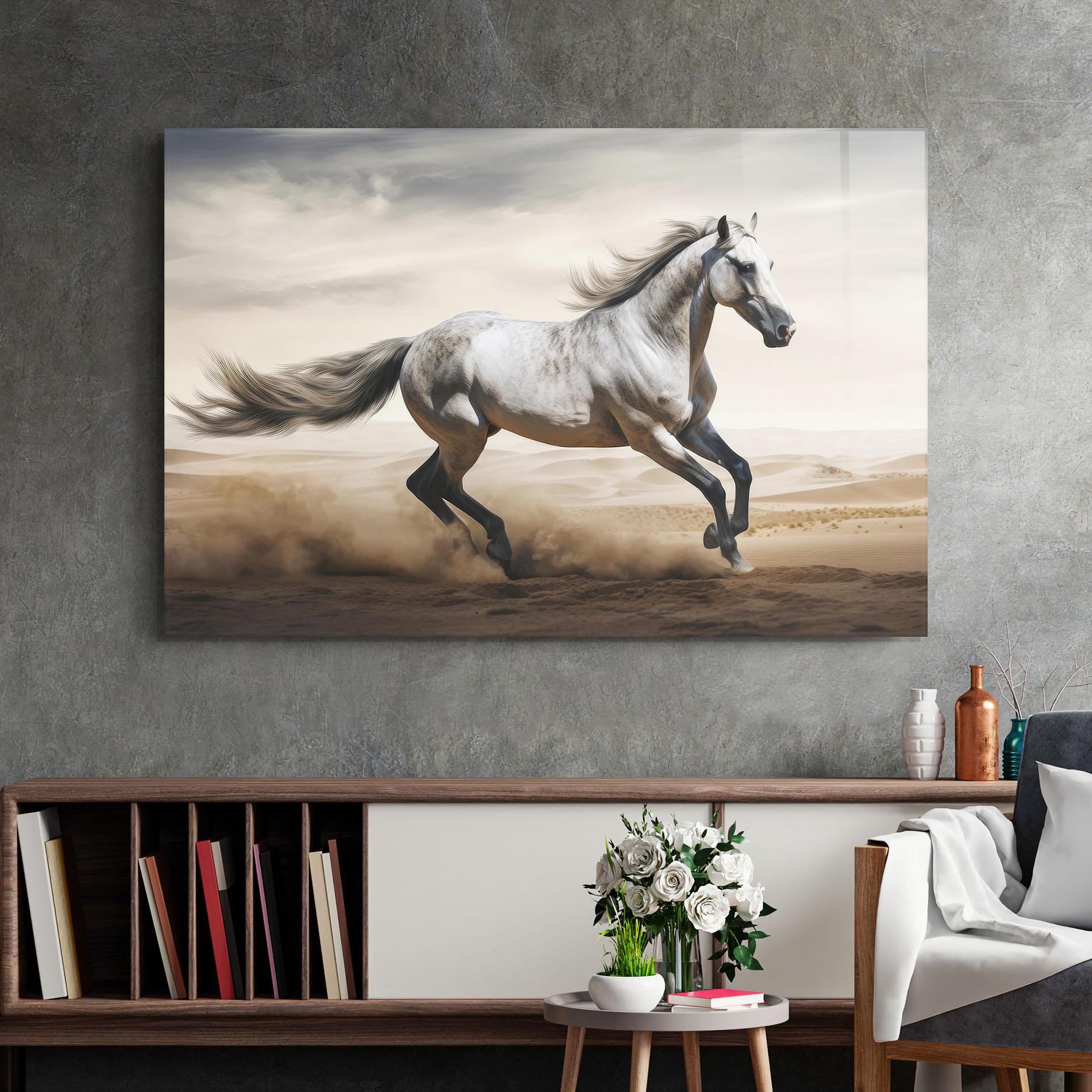 Glasbild Desert Horse Galloping mockup 2