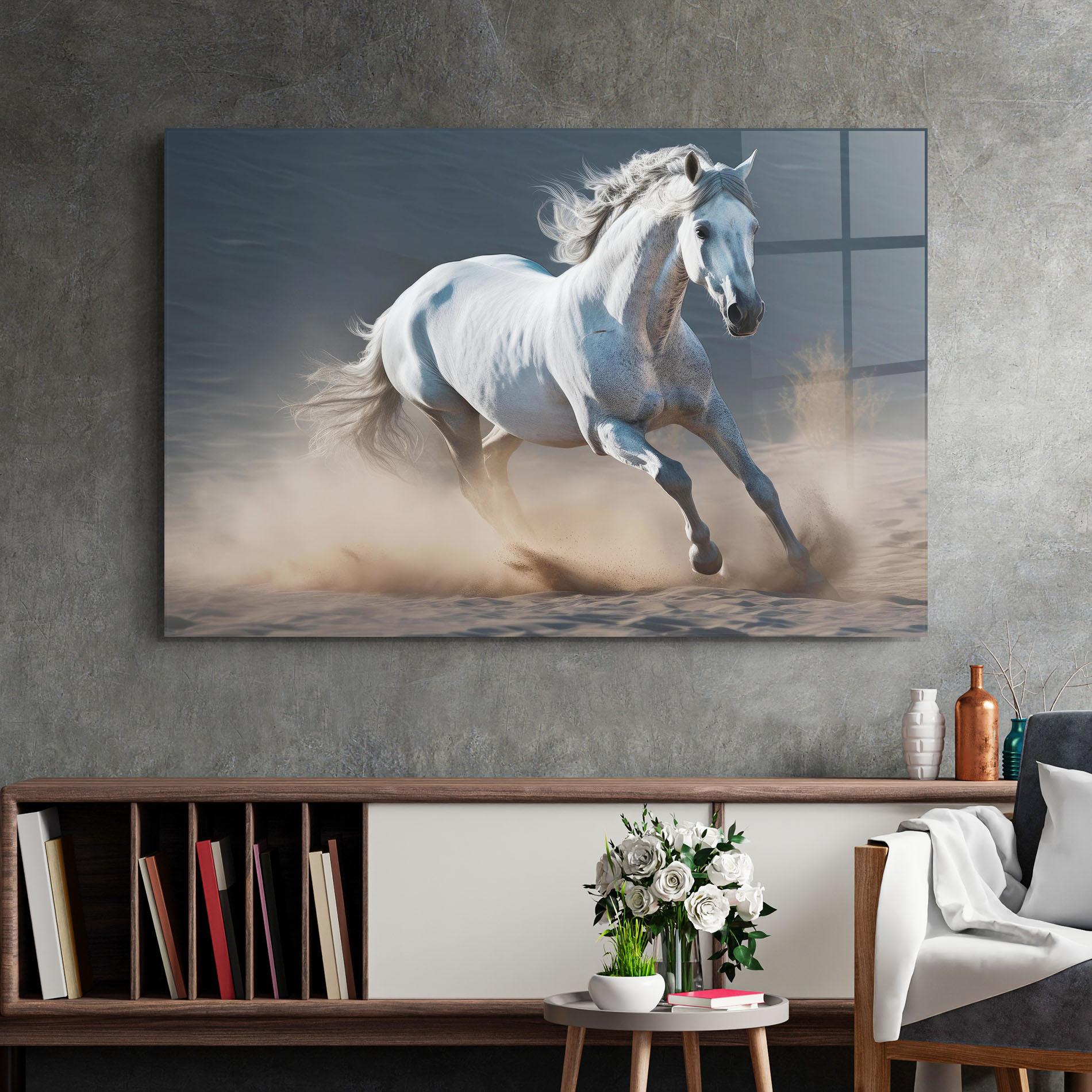 Glasbild Desert Horse mockup 2