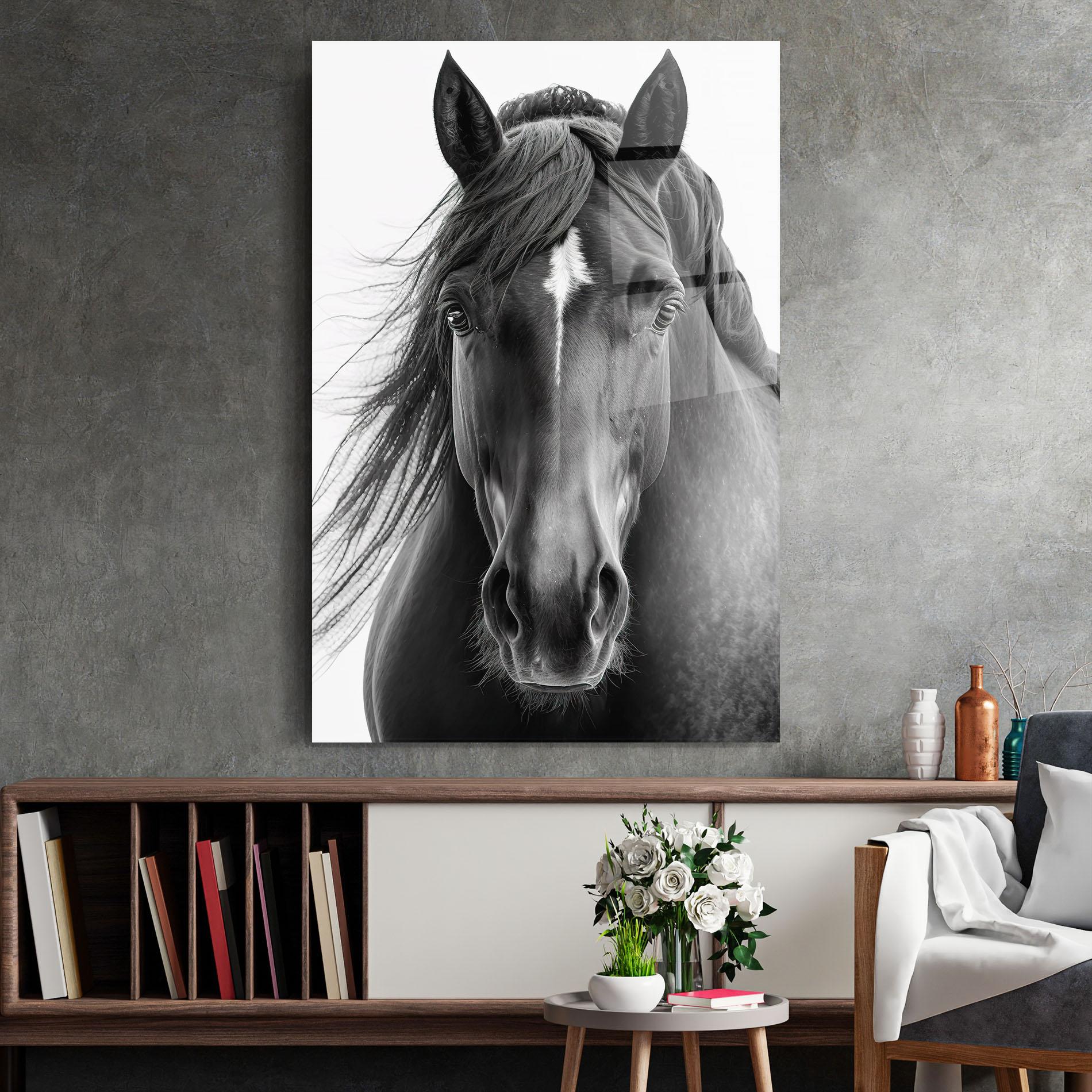 Glasbild Close Up Horse mockup 2