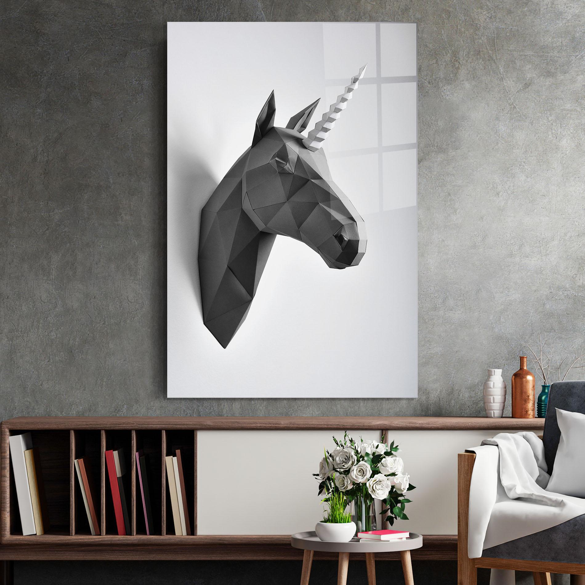 Glasbild Geometrical Unicorn mockup 2