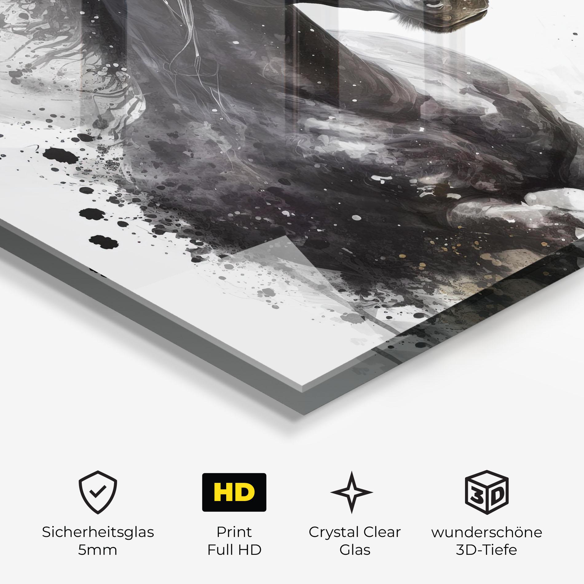 Glasbild Black Horse mockup 3