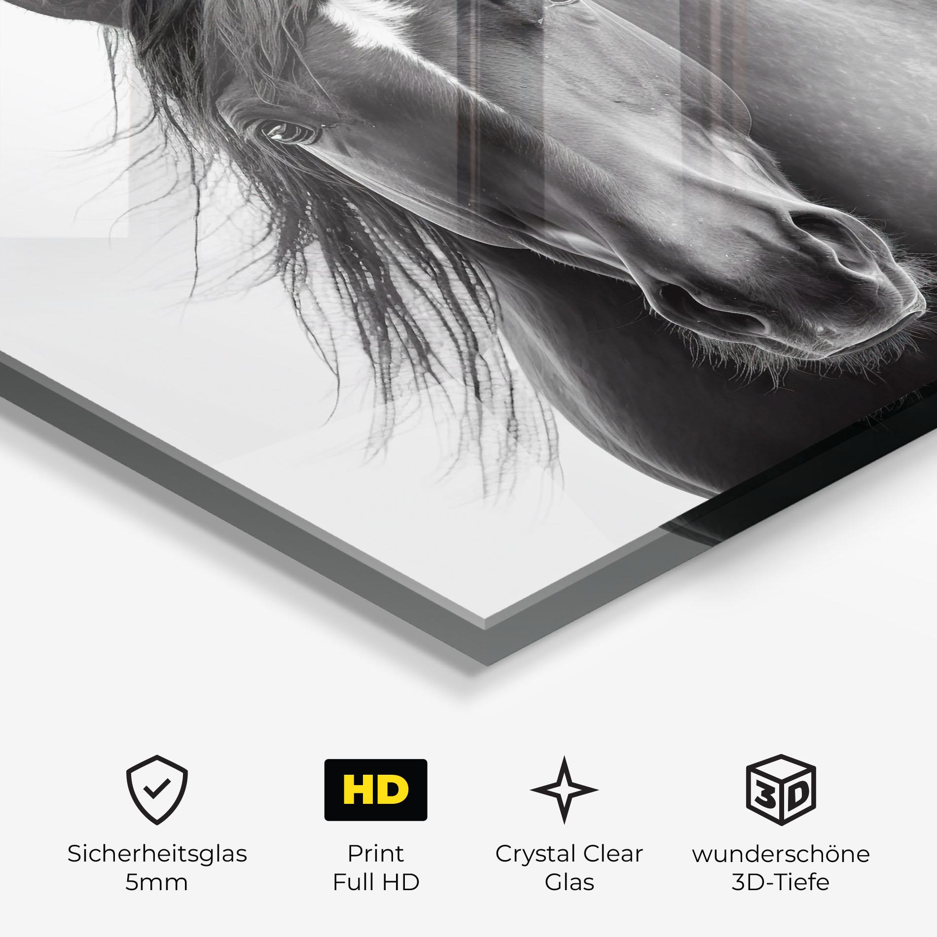Glasbild Close Up Horse mockup 3