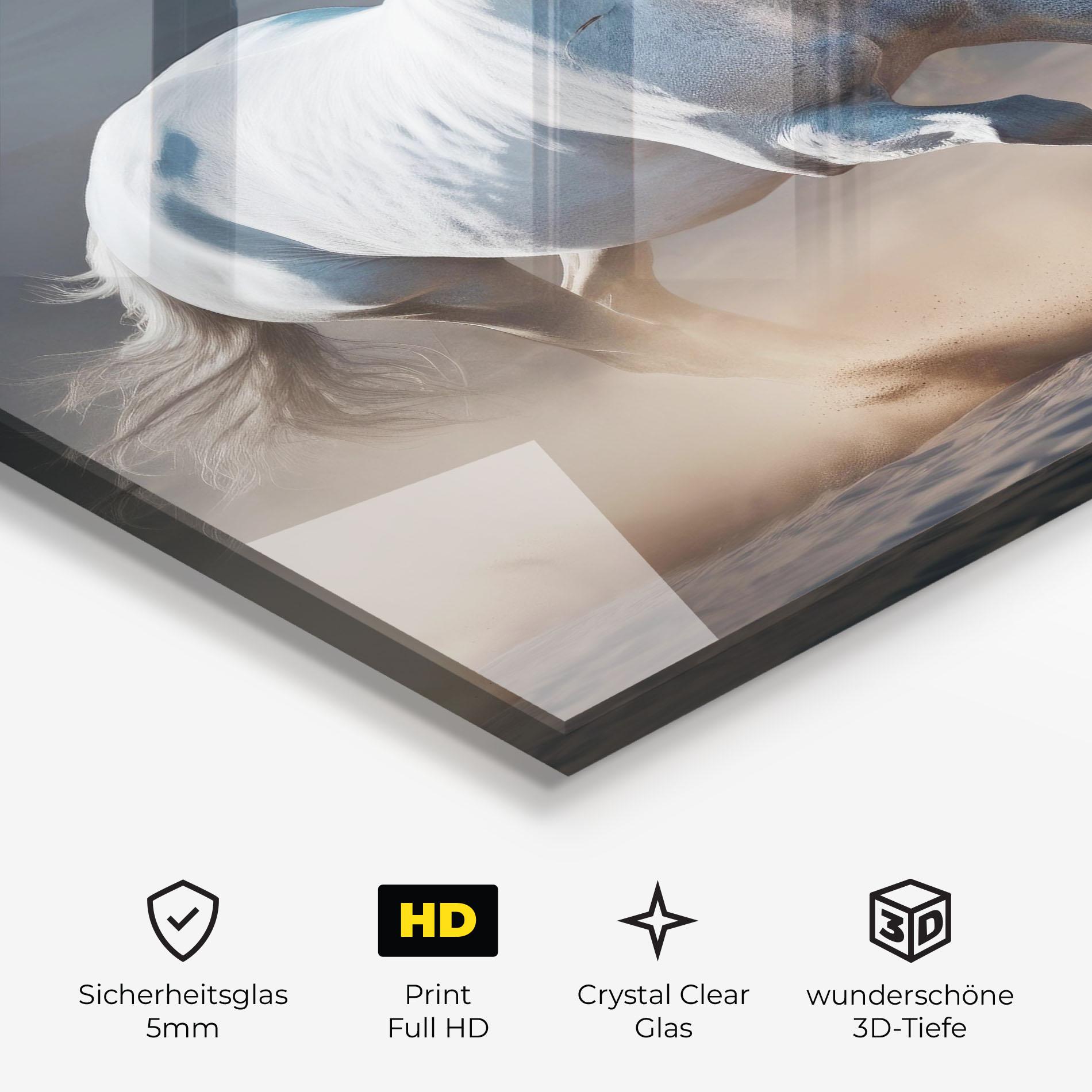 Glasbild Desert Horse mockup 3