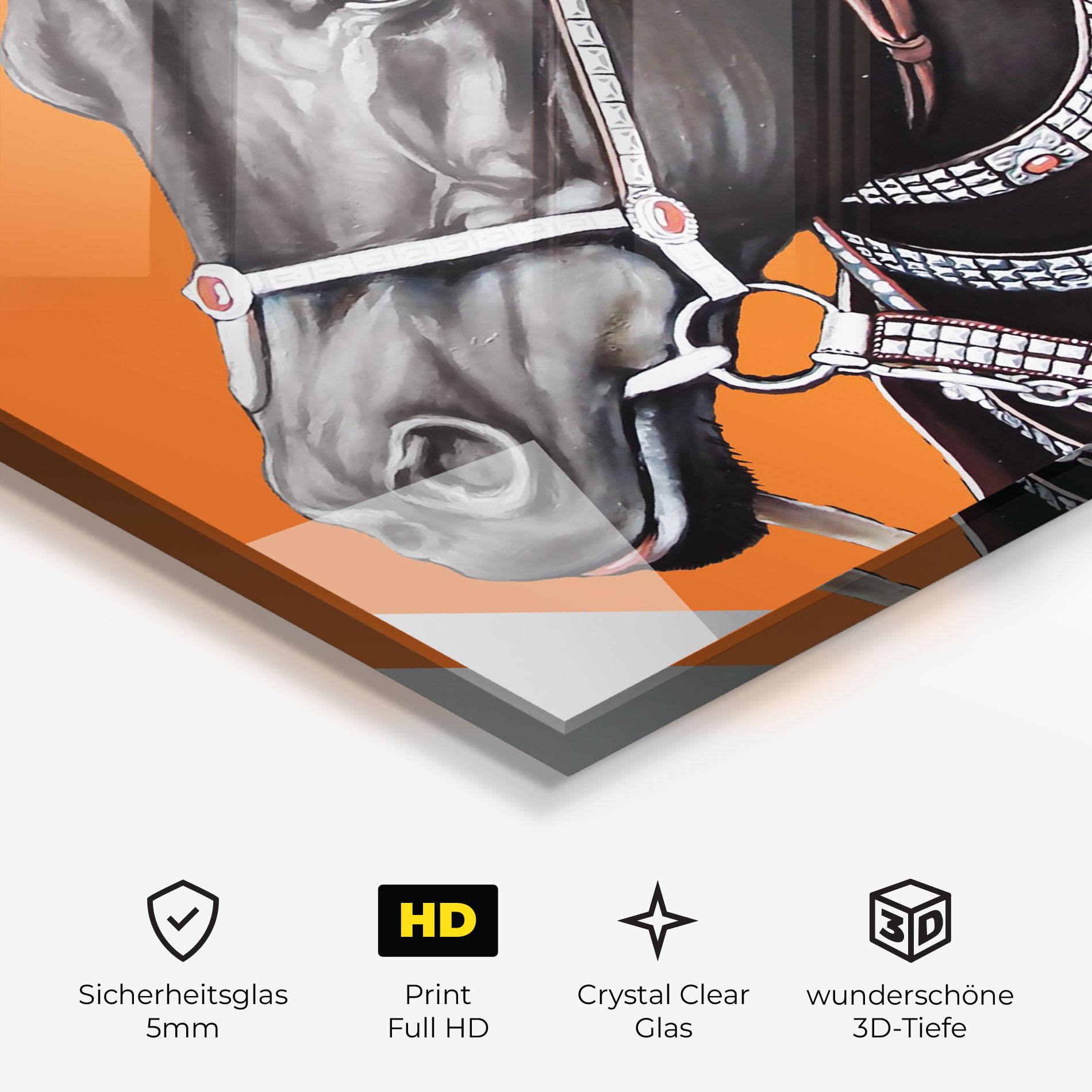 Glasbild Fashion Horse mockup 3