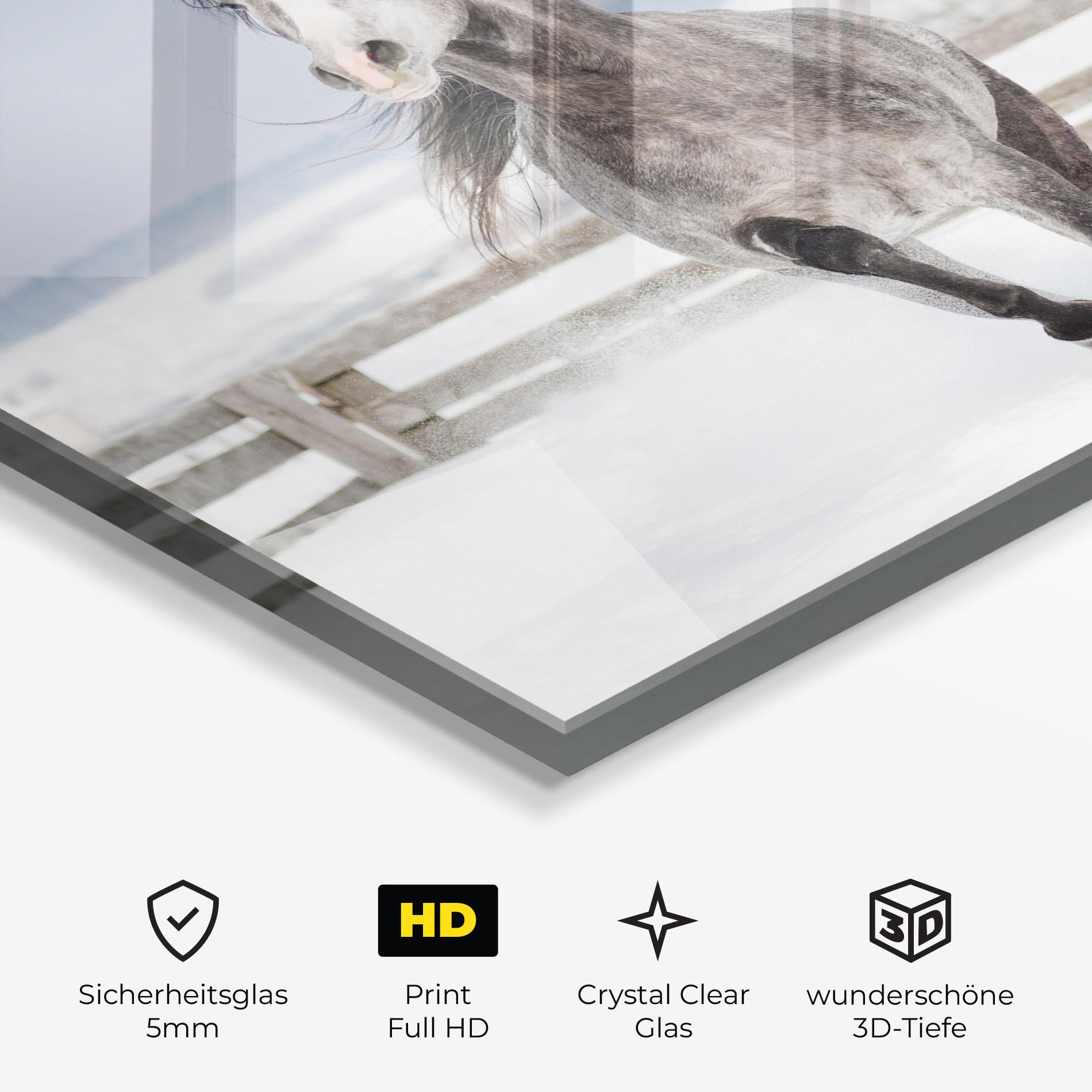 Glasbild Horse Running Free mockup 3