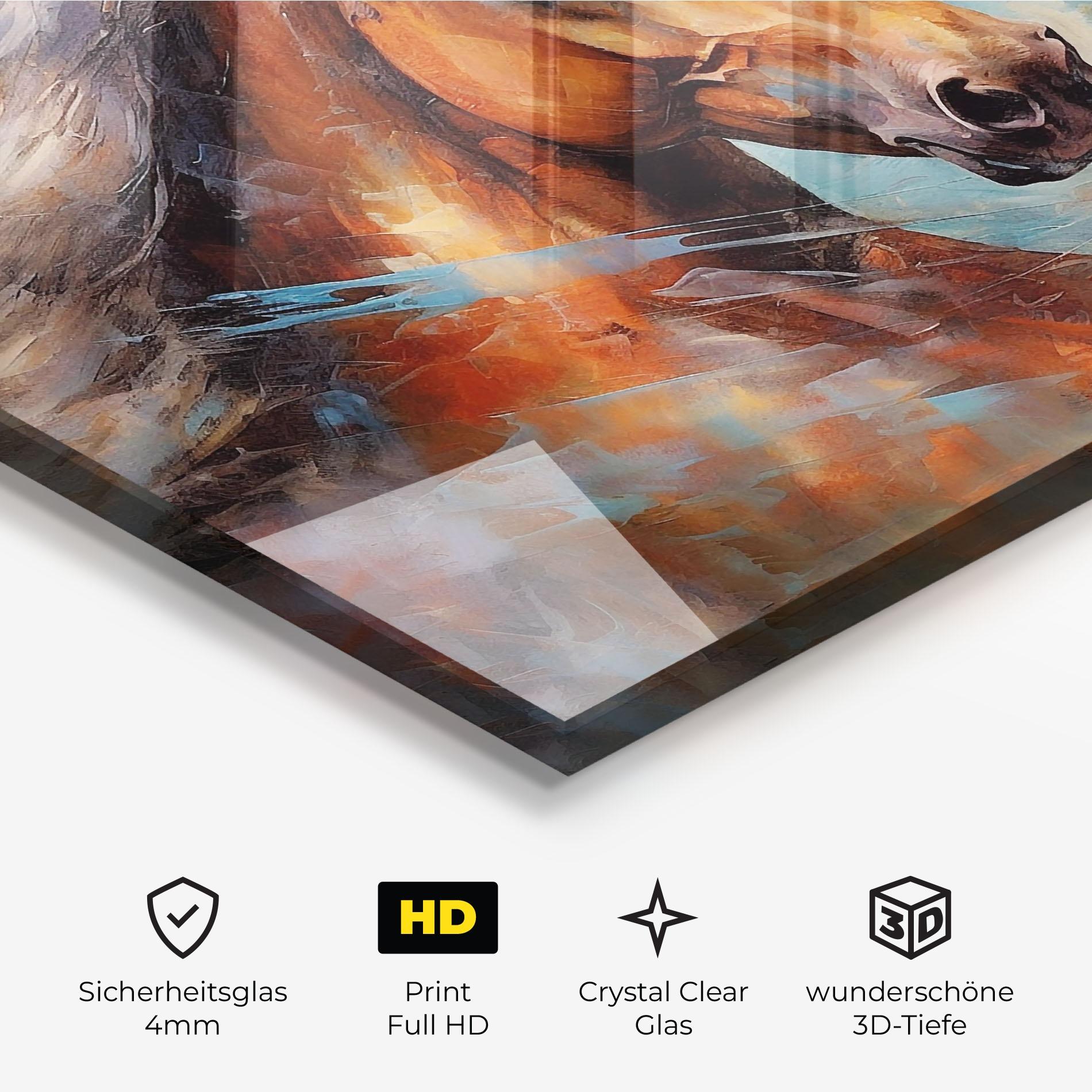 Glasbild Beautiful Brown Horse mockup 3