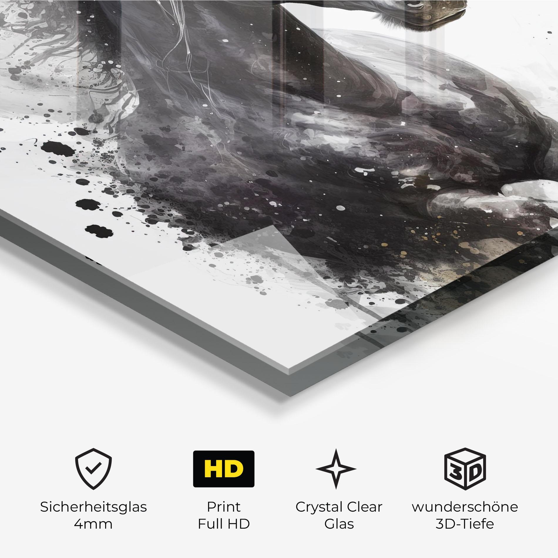 Glasbild Black Horse mockup 3