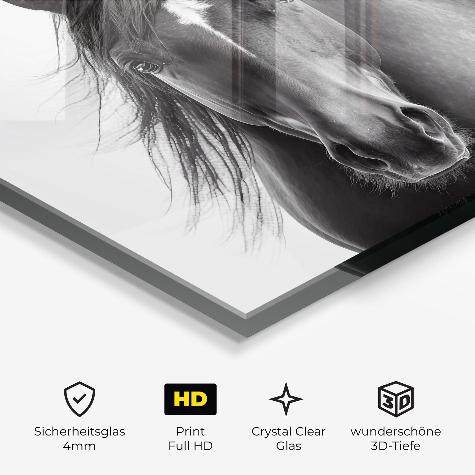 Glasbild Close Up Horse mockup 3