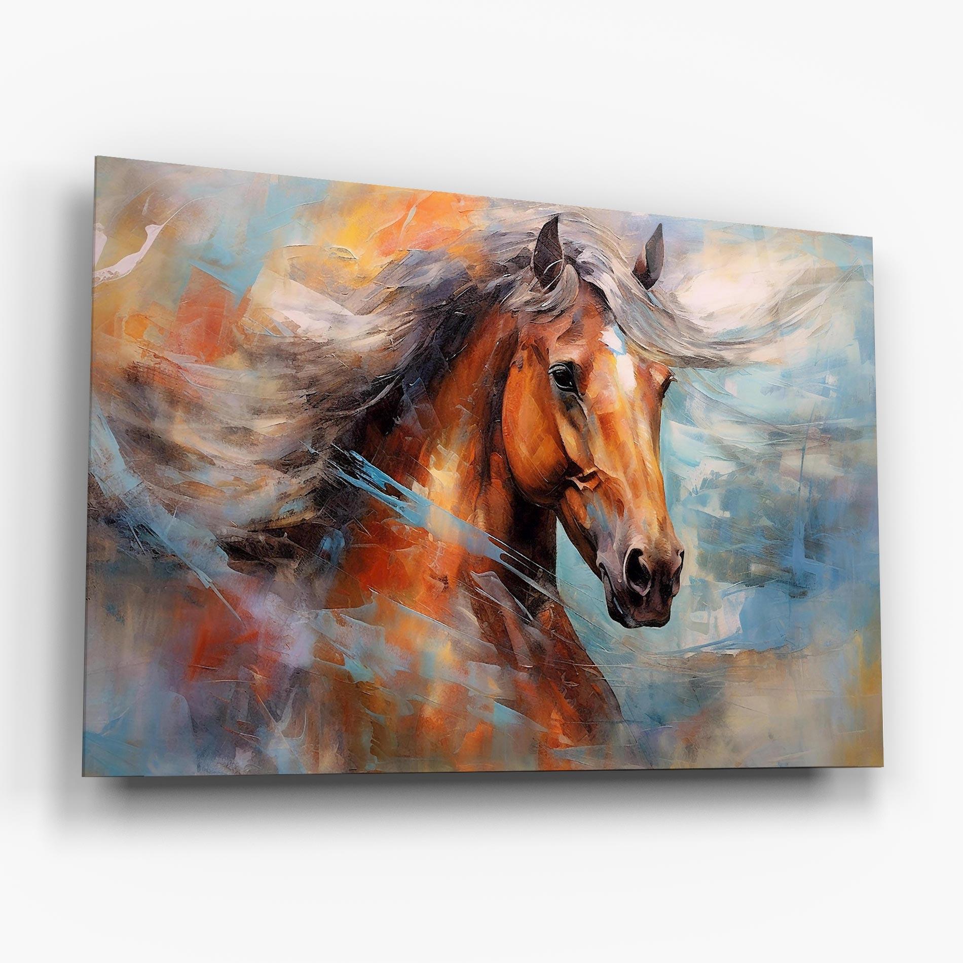Glasbild Beautiful Brown Horse mockup 6