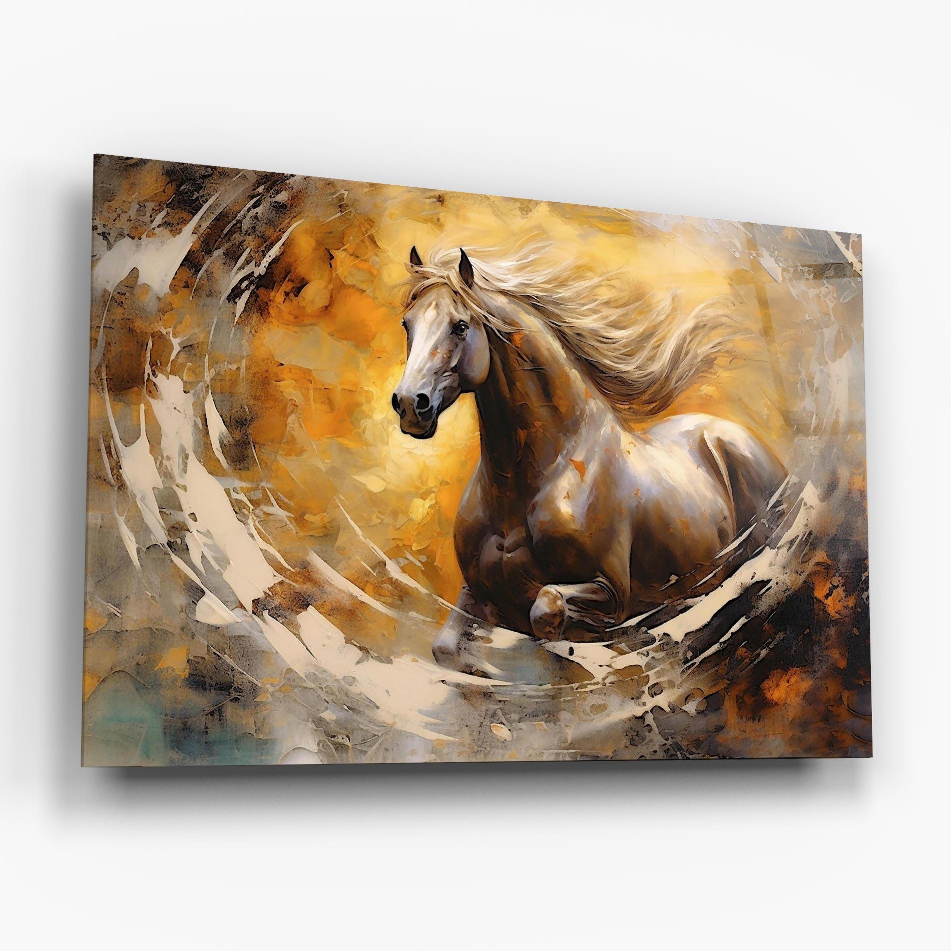 Glasbild Beautiful Horse Running mockup 6
