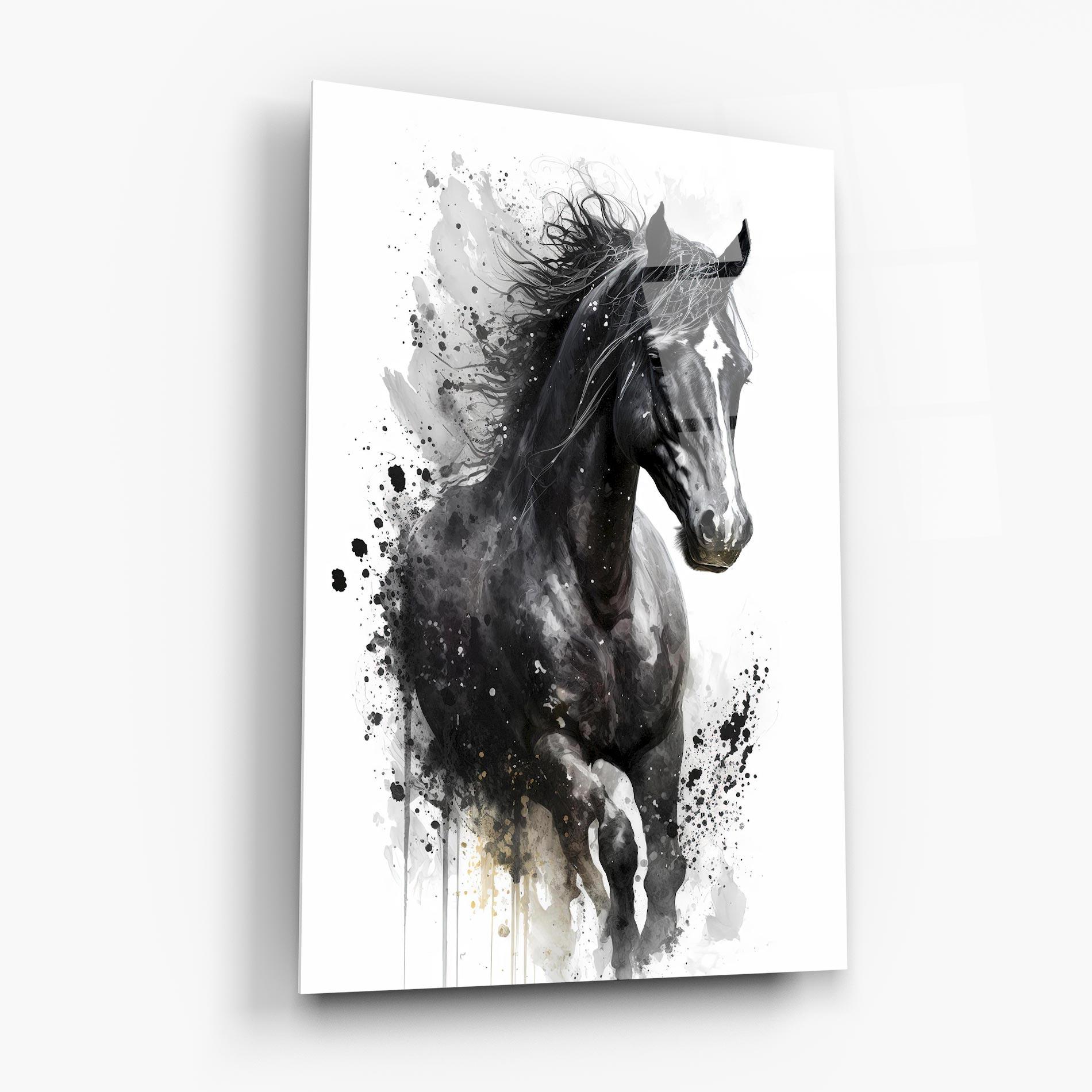 Glasbild Black Horse mockup 6