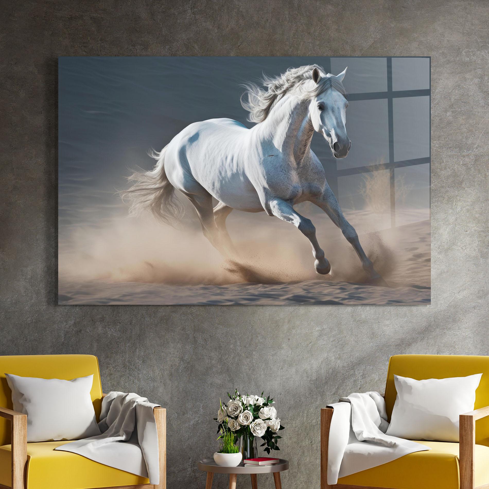 Glasbild Desert Horse mockup 4