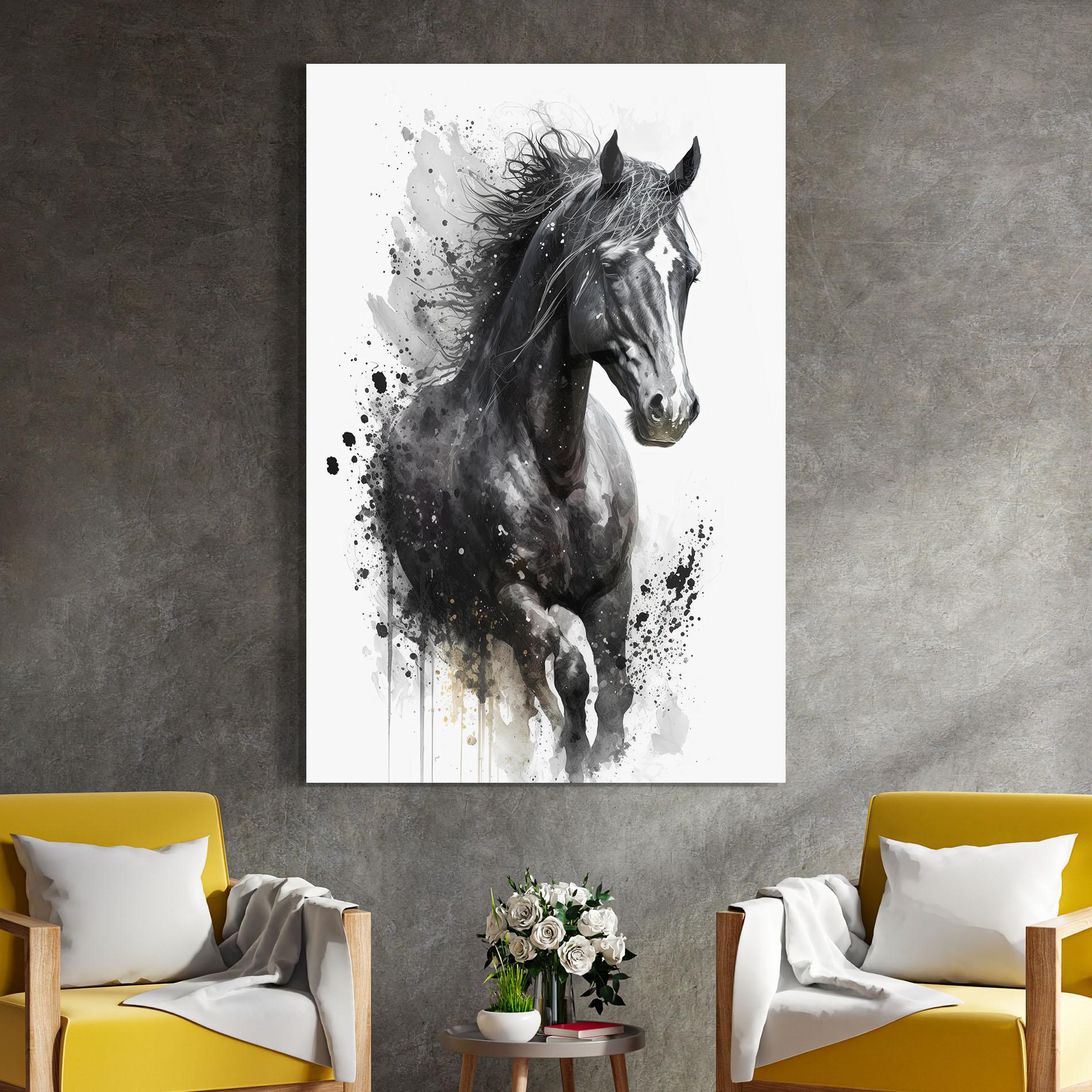 Glasbild Black Horse mockup 4