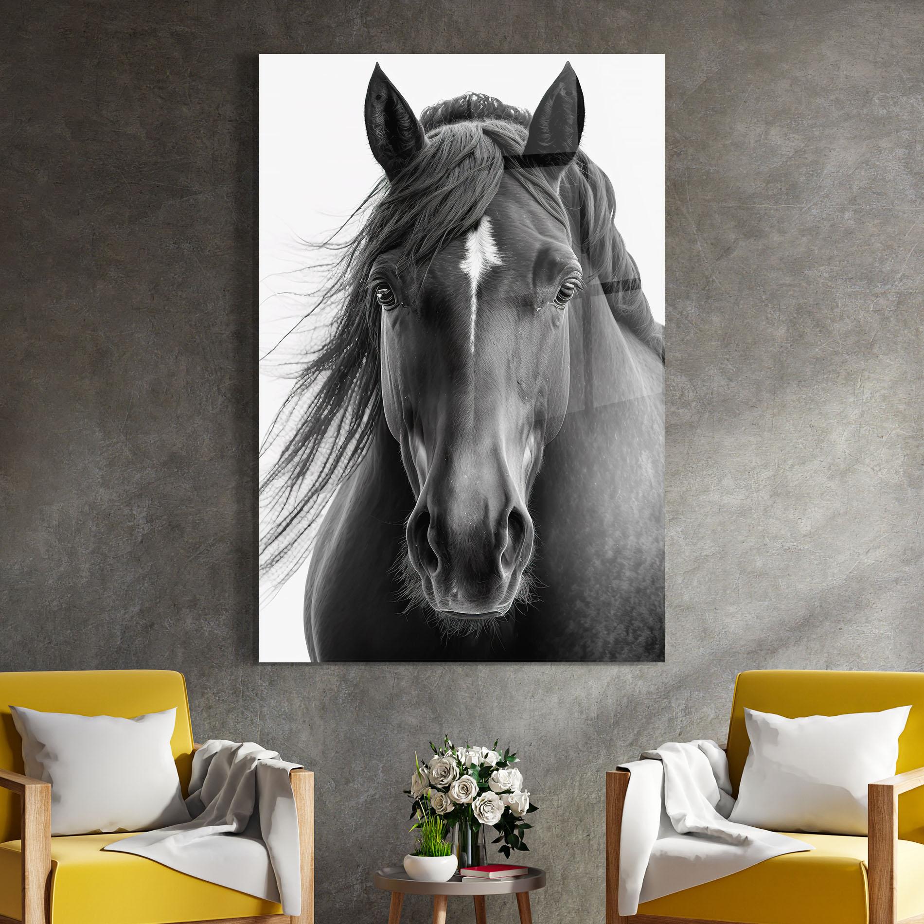 Glasbild Close Up Horse mockup 4