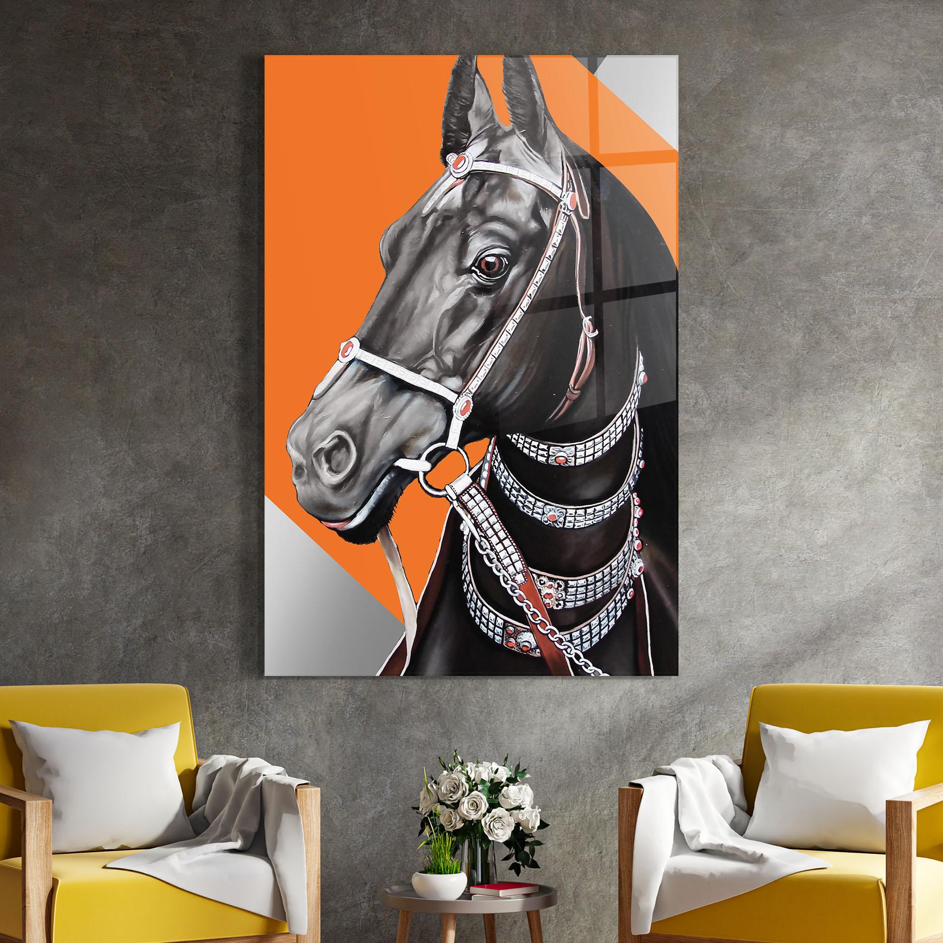Glasbild Fashion Horse mockup 4