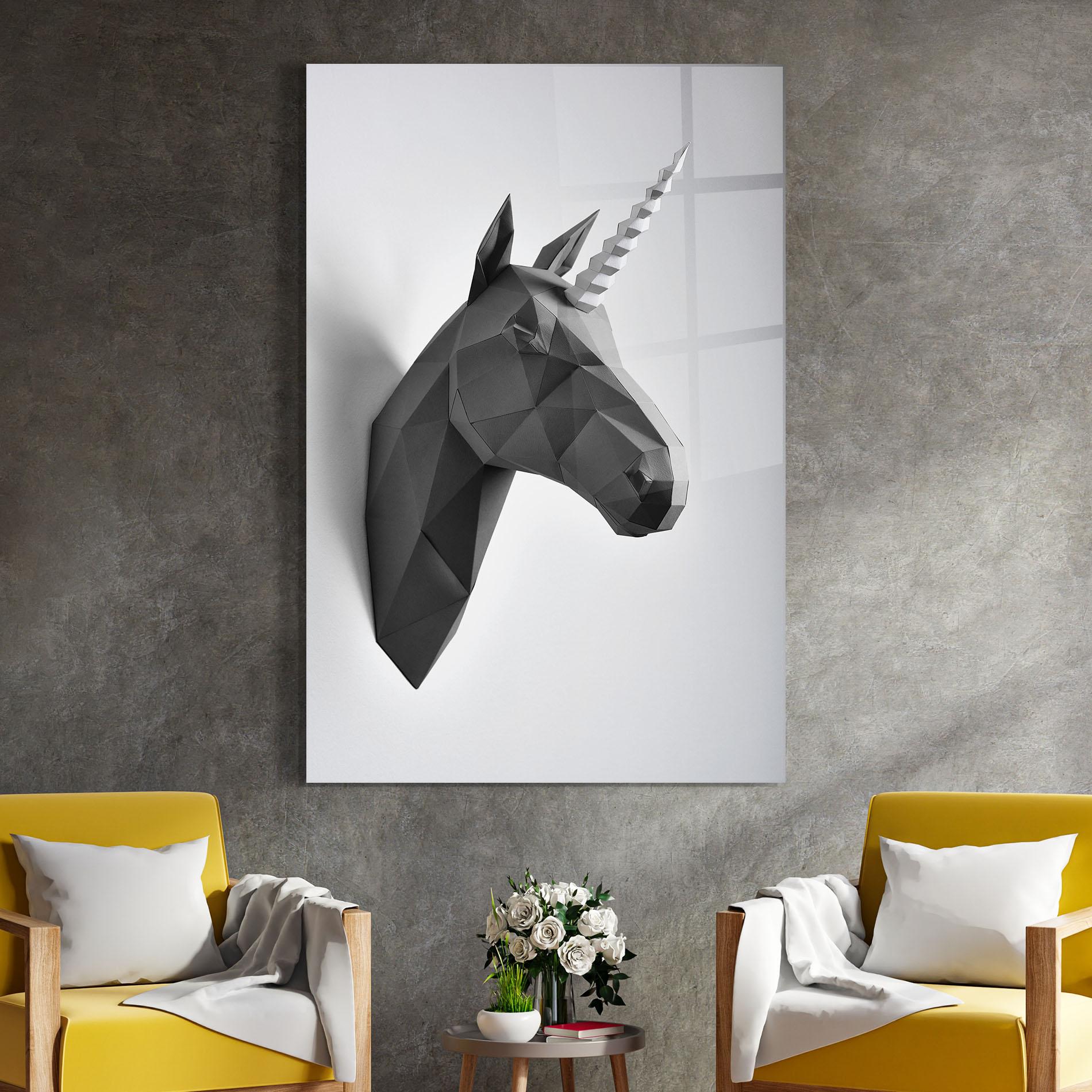 Glasbild Geometrical Unicorn mockup 4