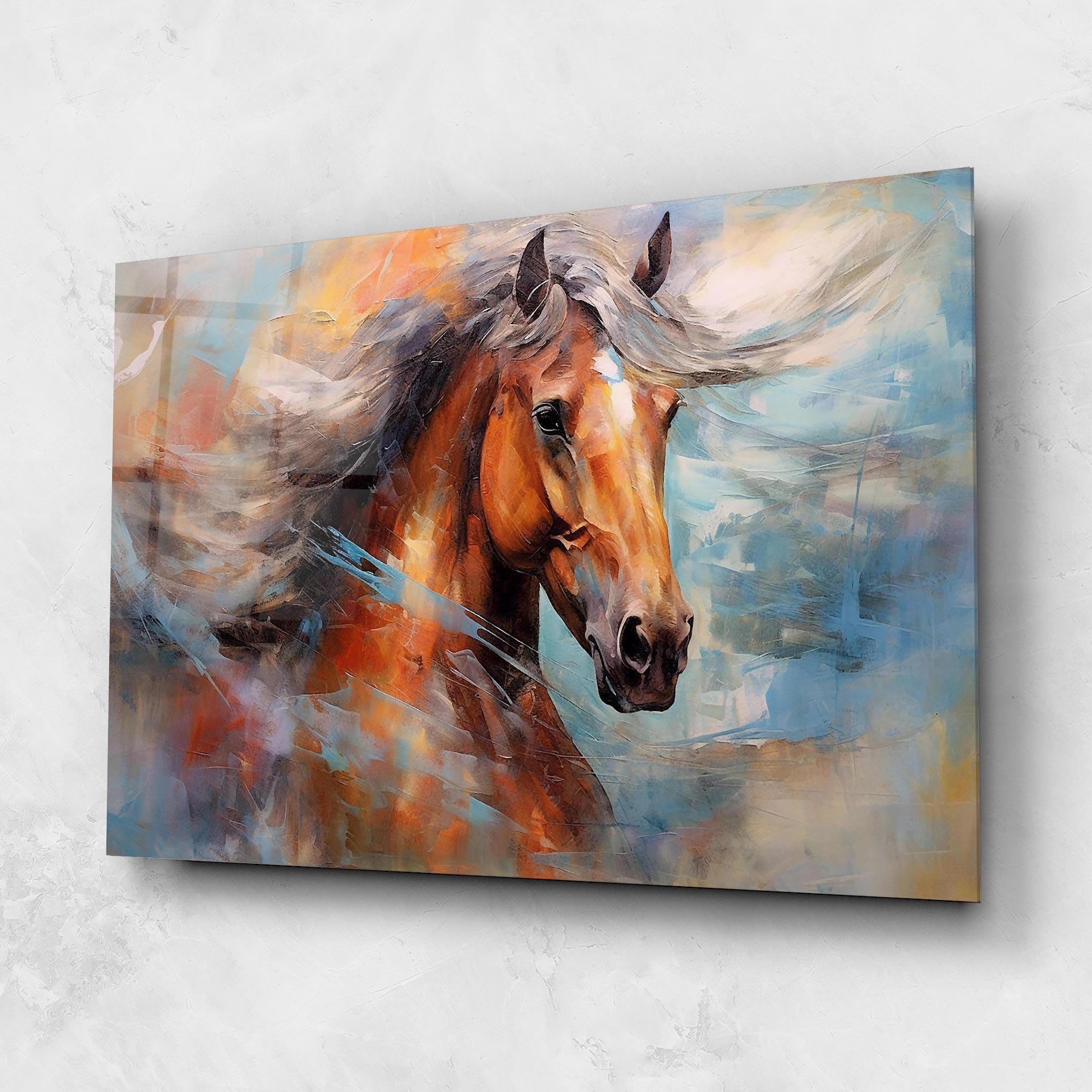 Glasbild Beautiful Brown Horse mockup 1