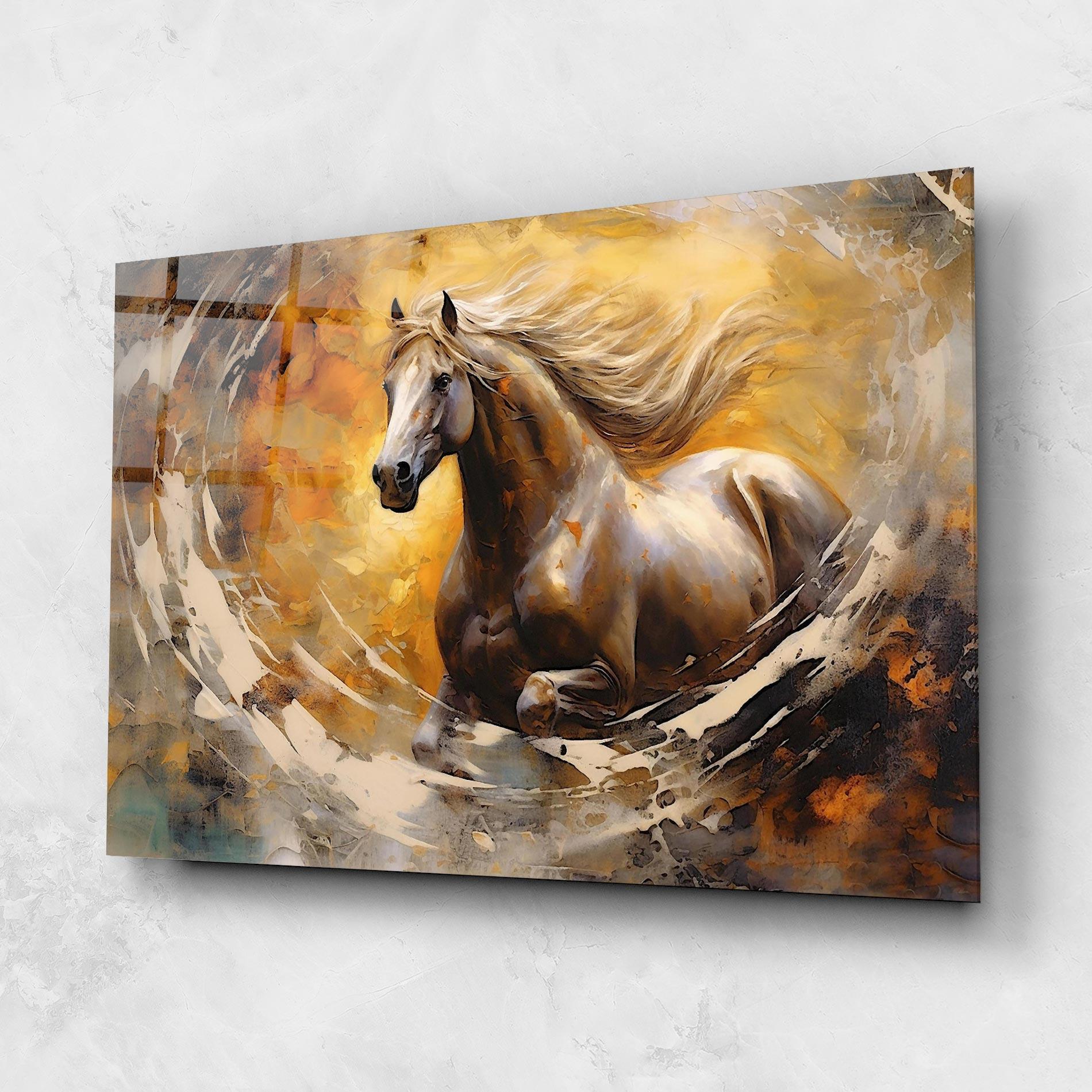 Glasbild Beautiful Horse Running mockup 1