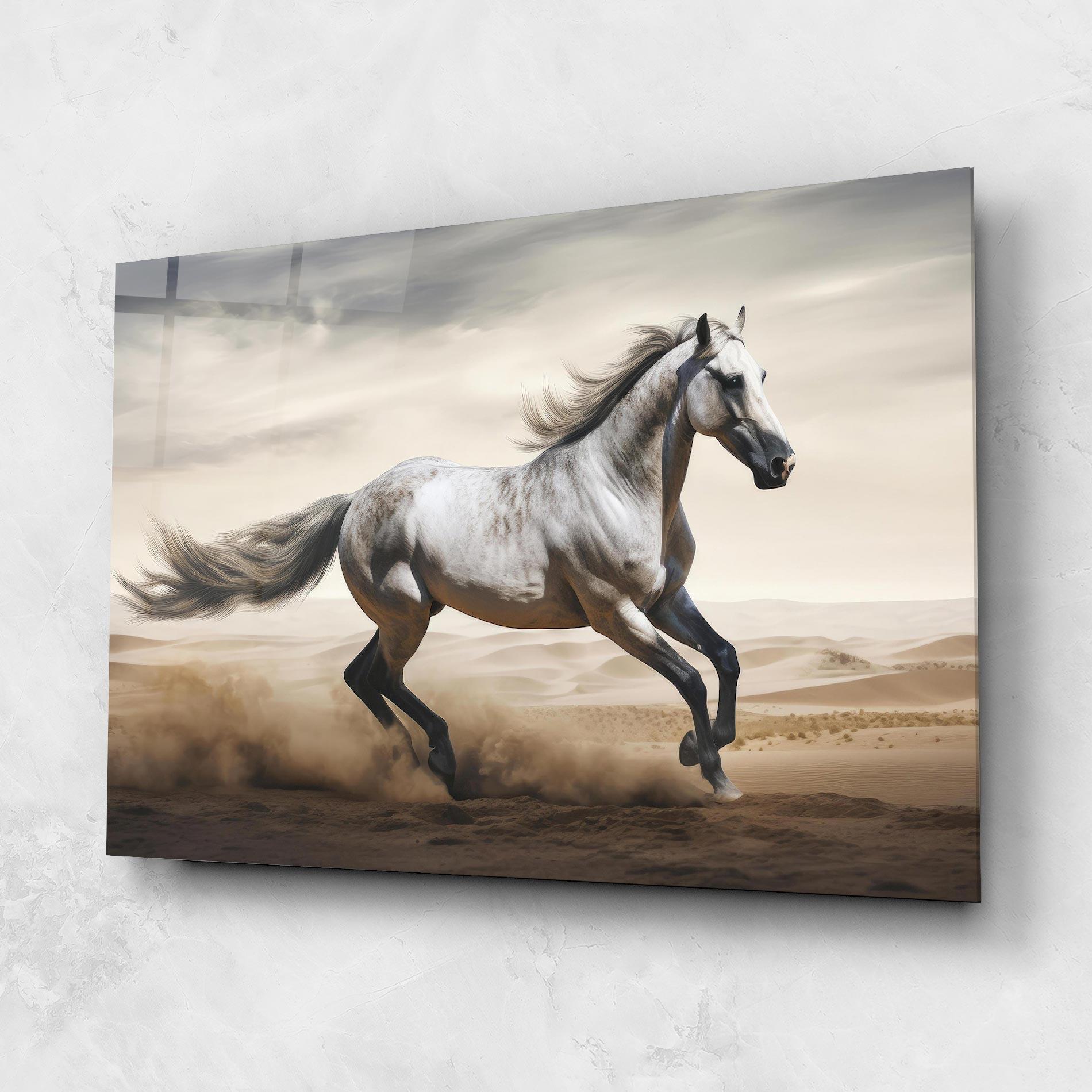 Glasbild Desert Horse Galloping mockup 1
