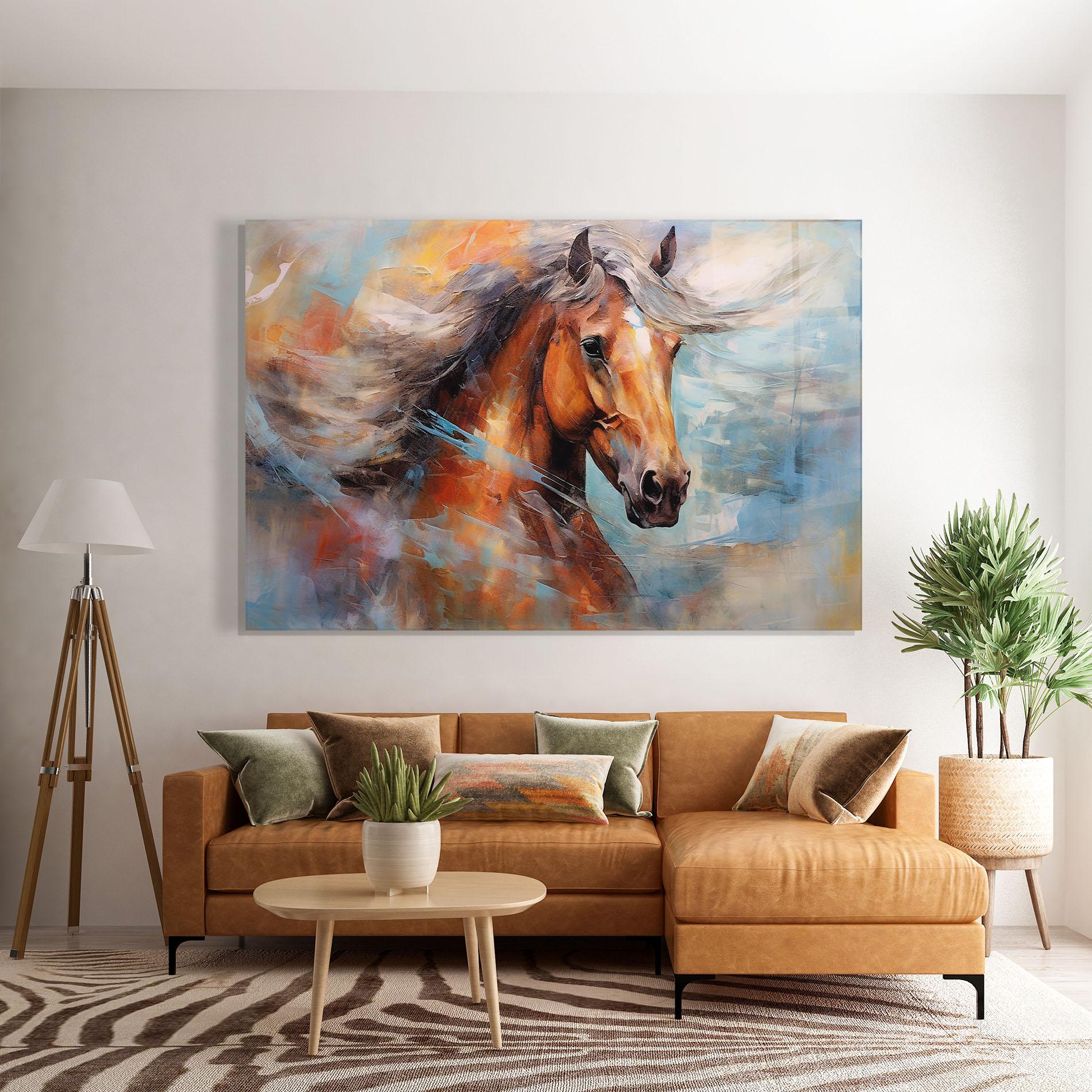 Glasbild Beautiful Brown Horse mockup 7