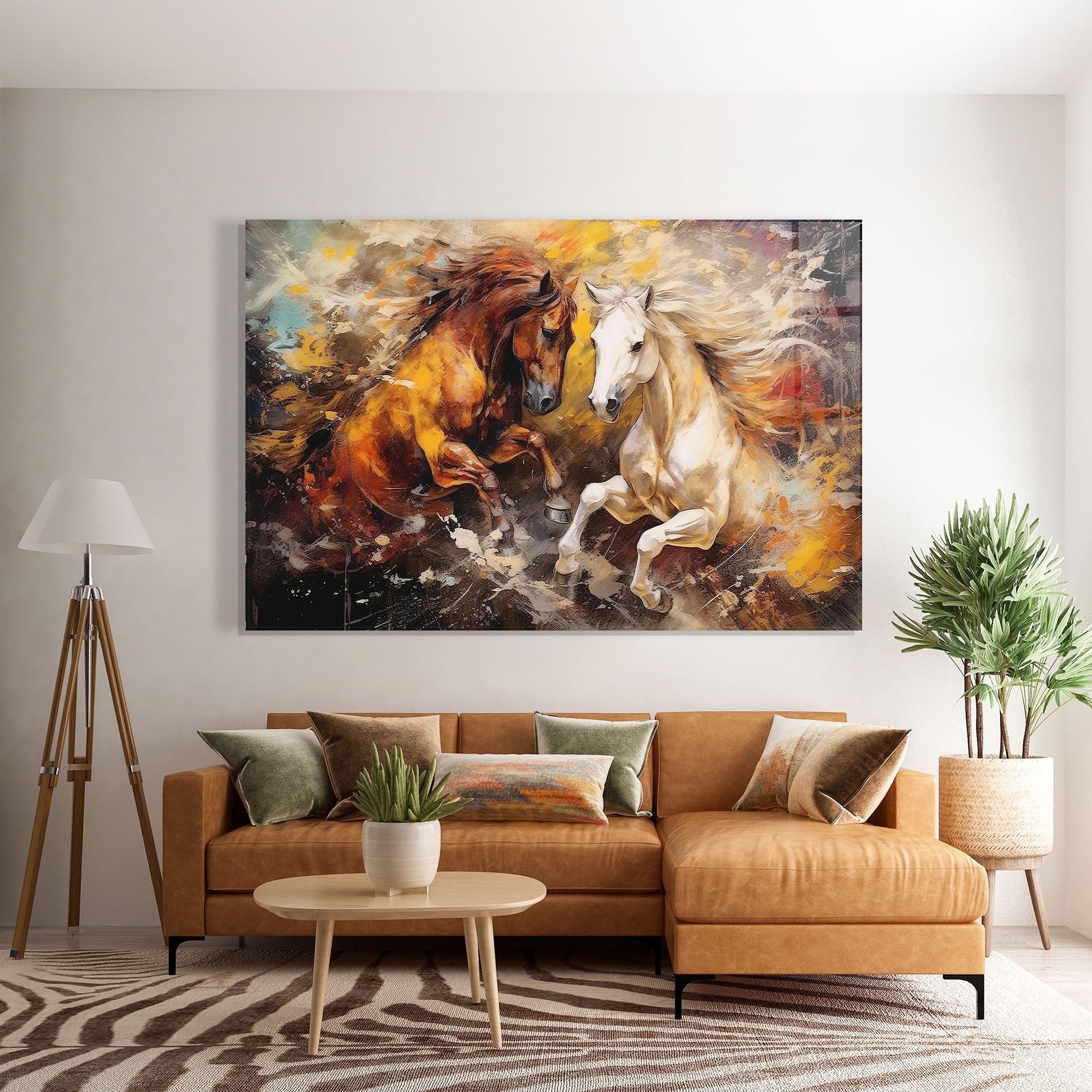 Brown White Horses mockup 7