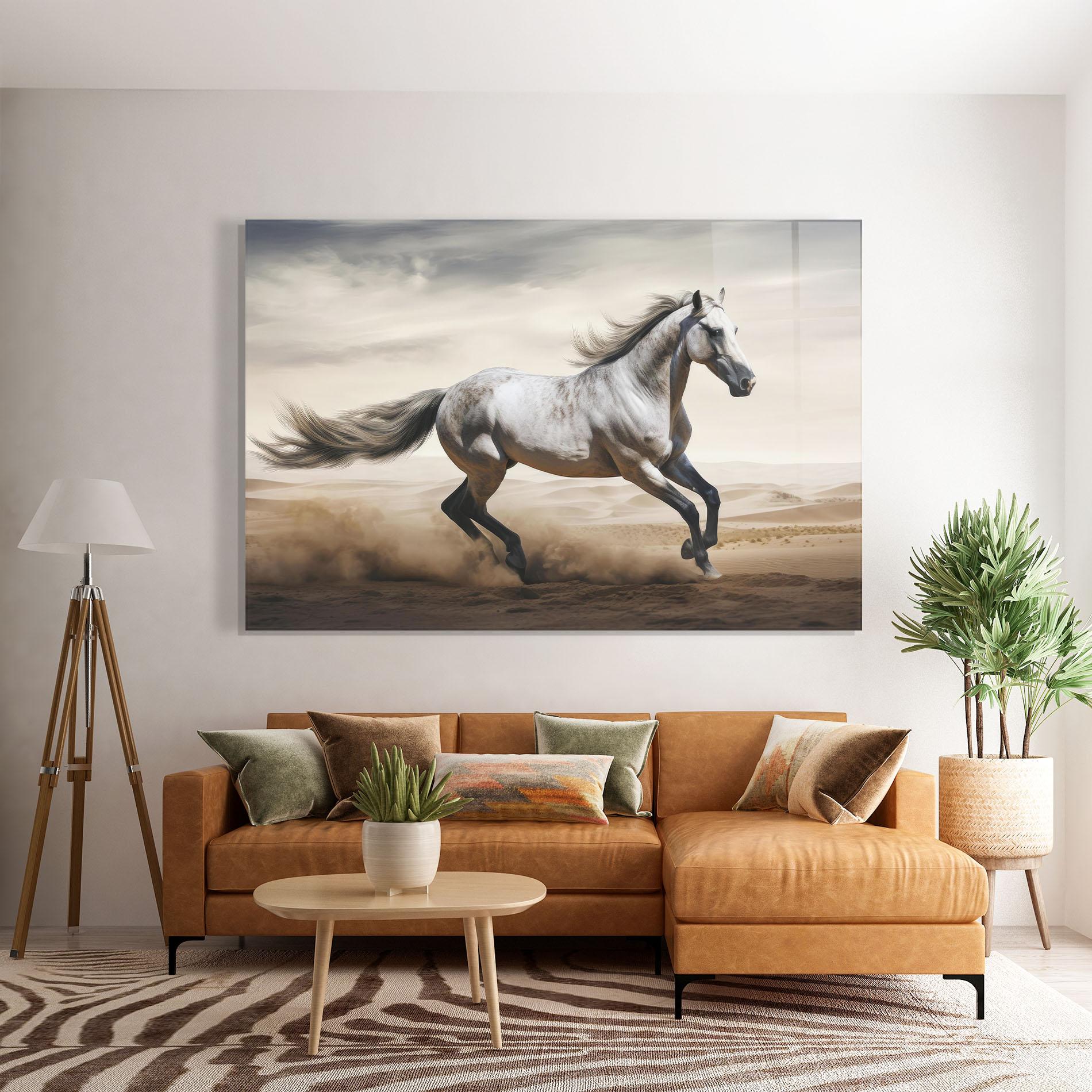 Glasbild Desert Horse Galloping mockup 7