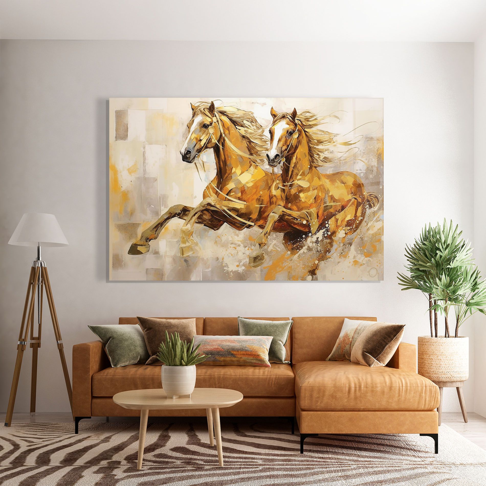 Light Brown Horses Running mockup 7