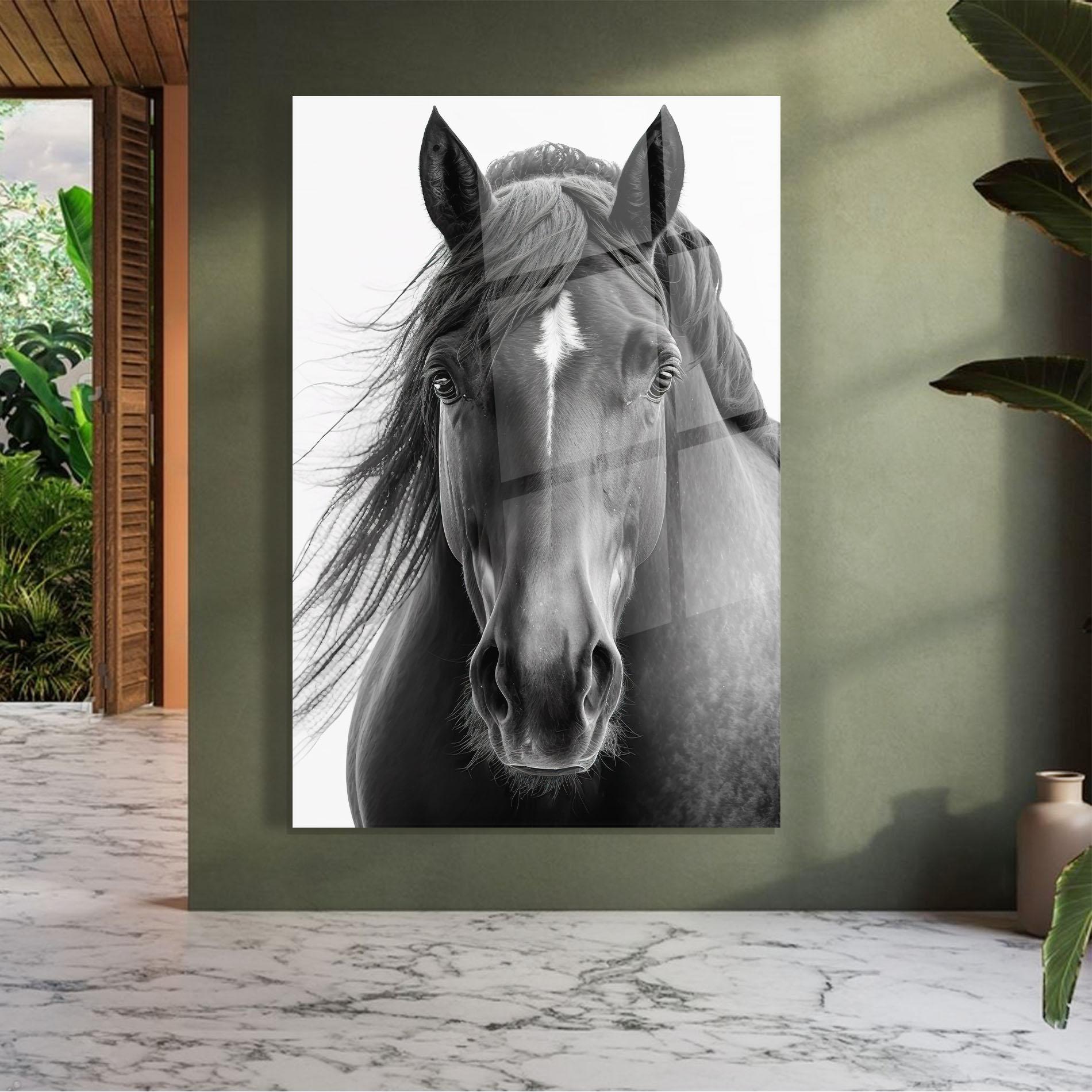 Glasbild Close Up Horse mockup 7