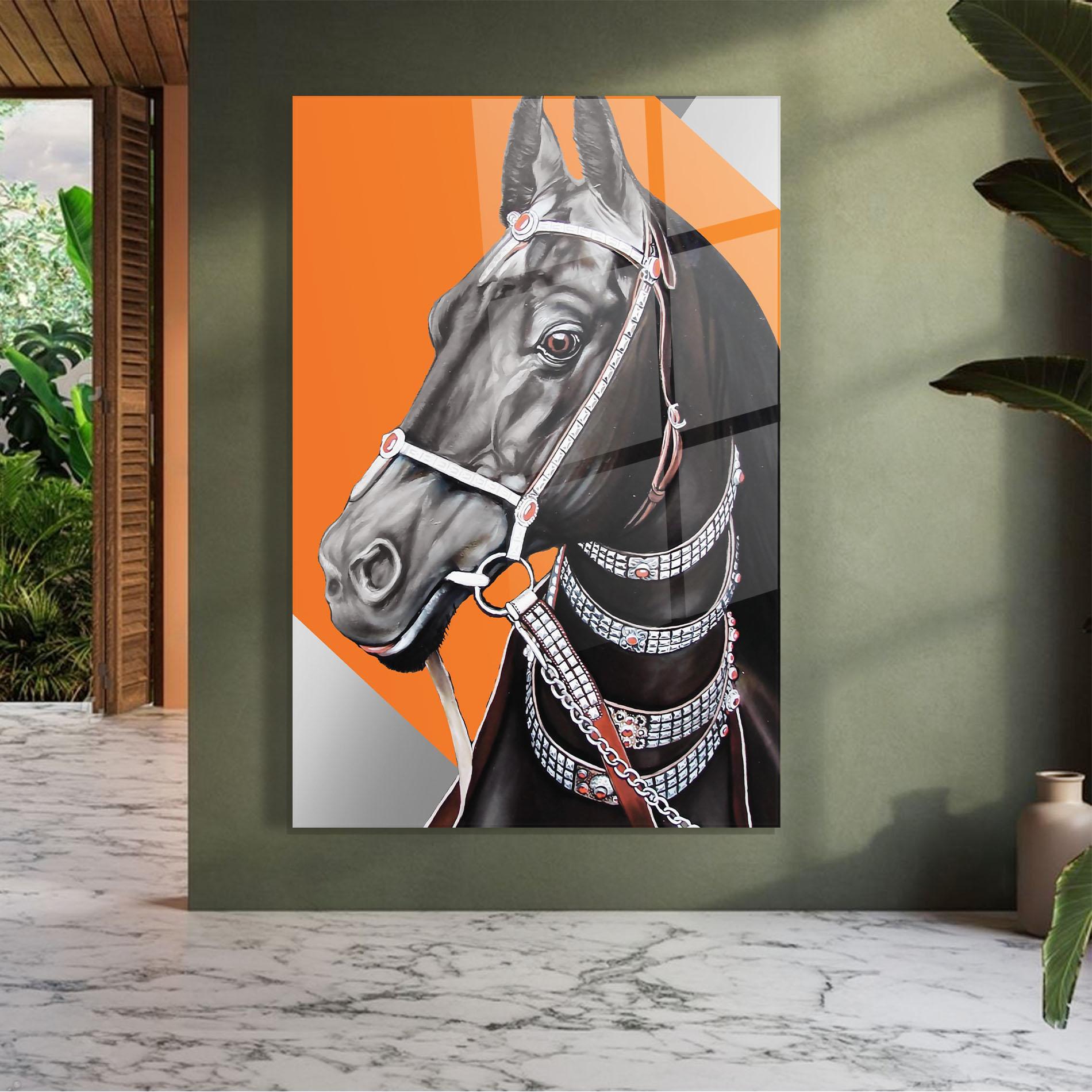 Glasbild Fashion Horse mockup 7