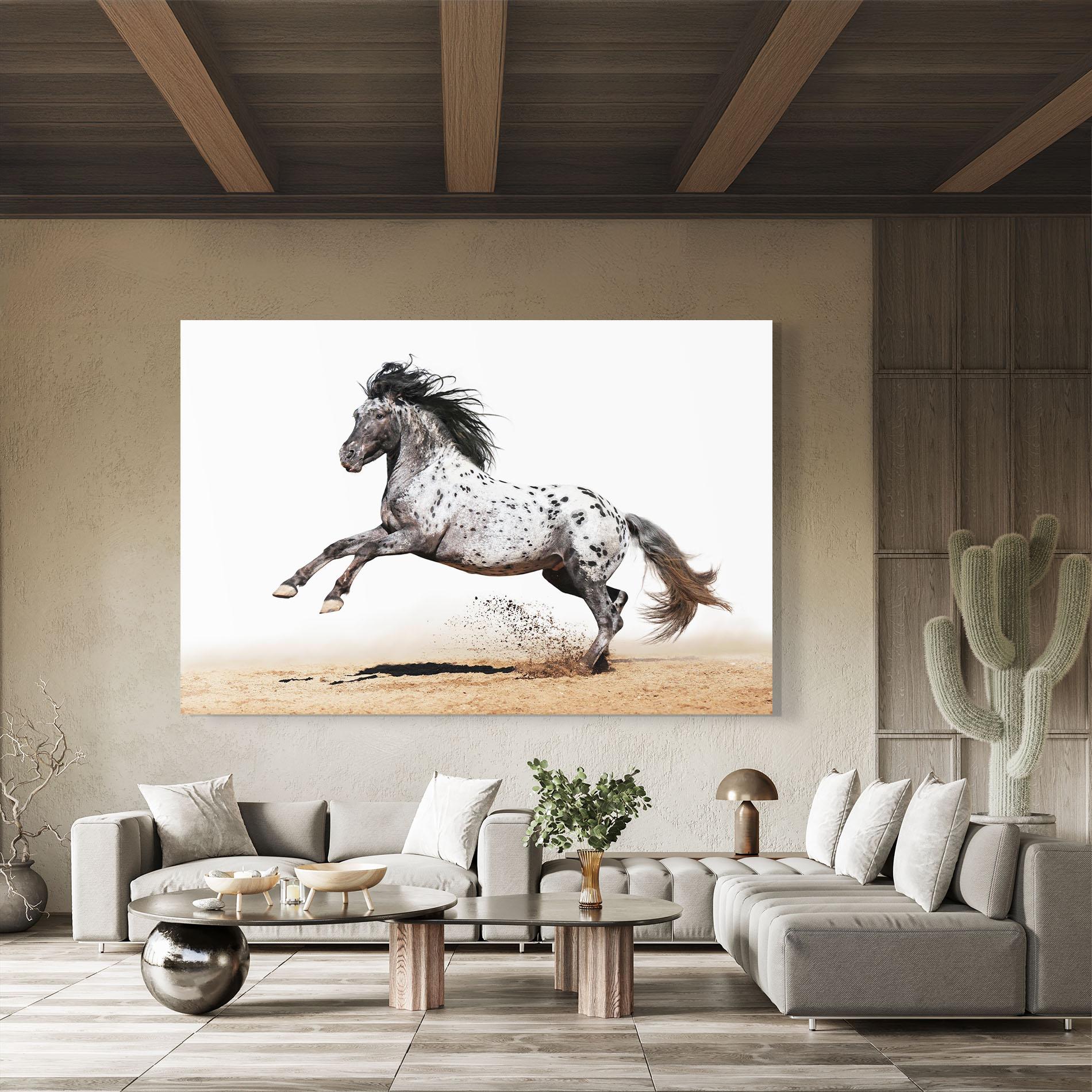 Glasbild Appaloosa Horse Running mockup 8
