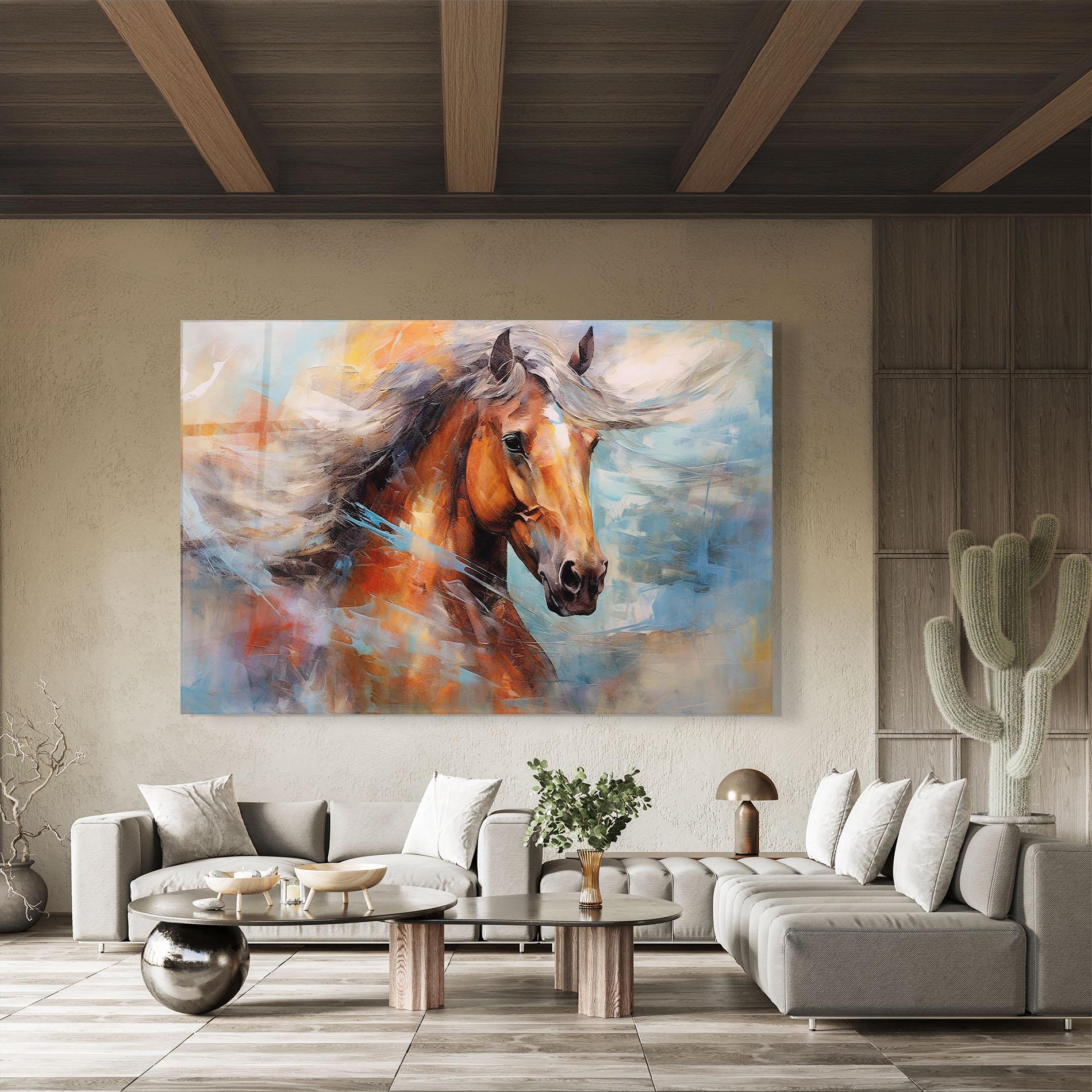 Glasbild Beautiful Brown Horse mockup 8