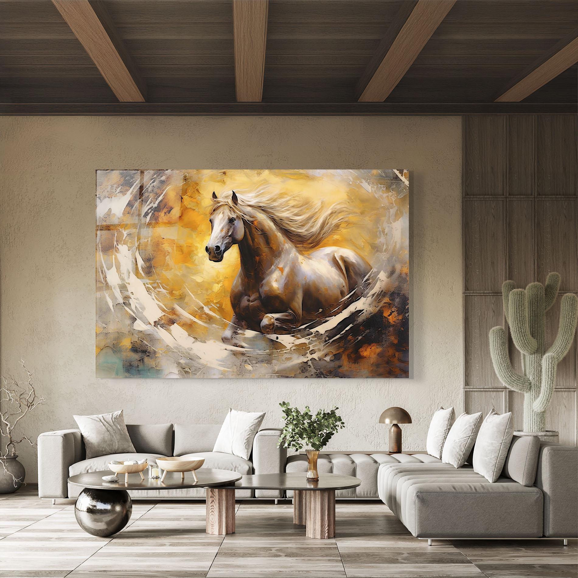 Glasbild Beautiful Horse Running mockup 8