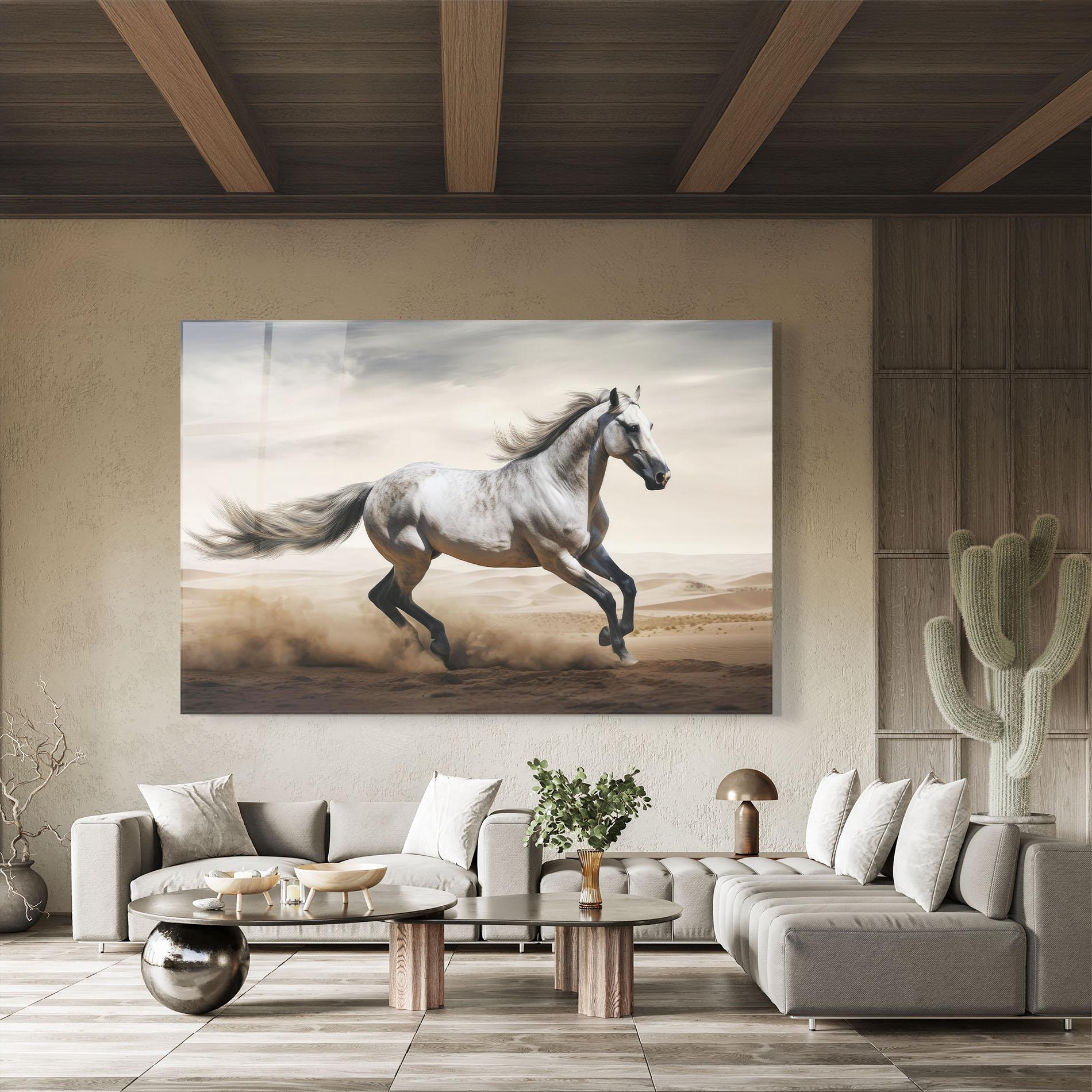 Glasbild Desert Horse Galloping mockup 8