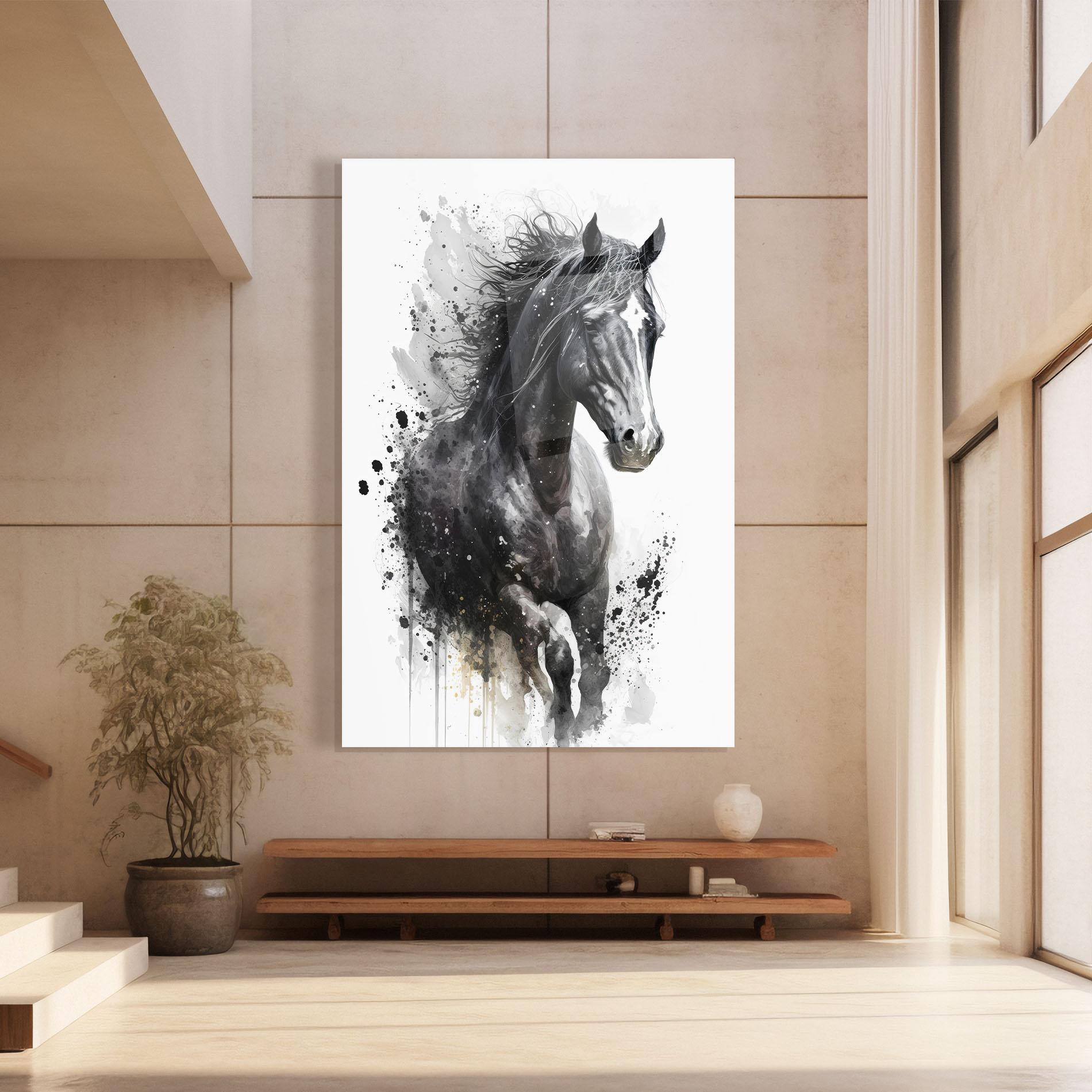 Glasbild Black Horse mockup 8