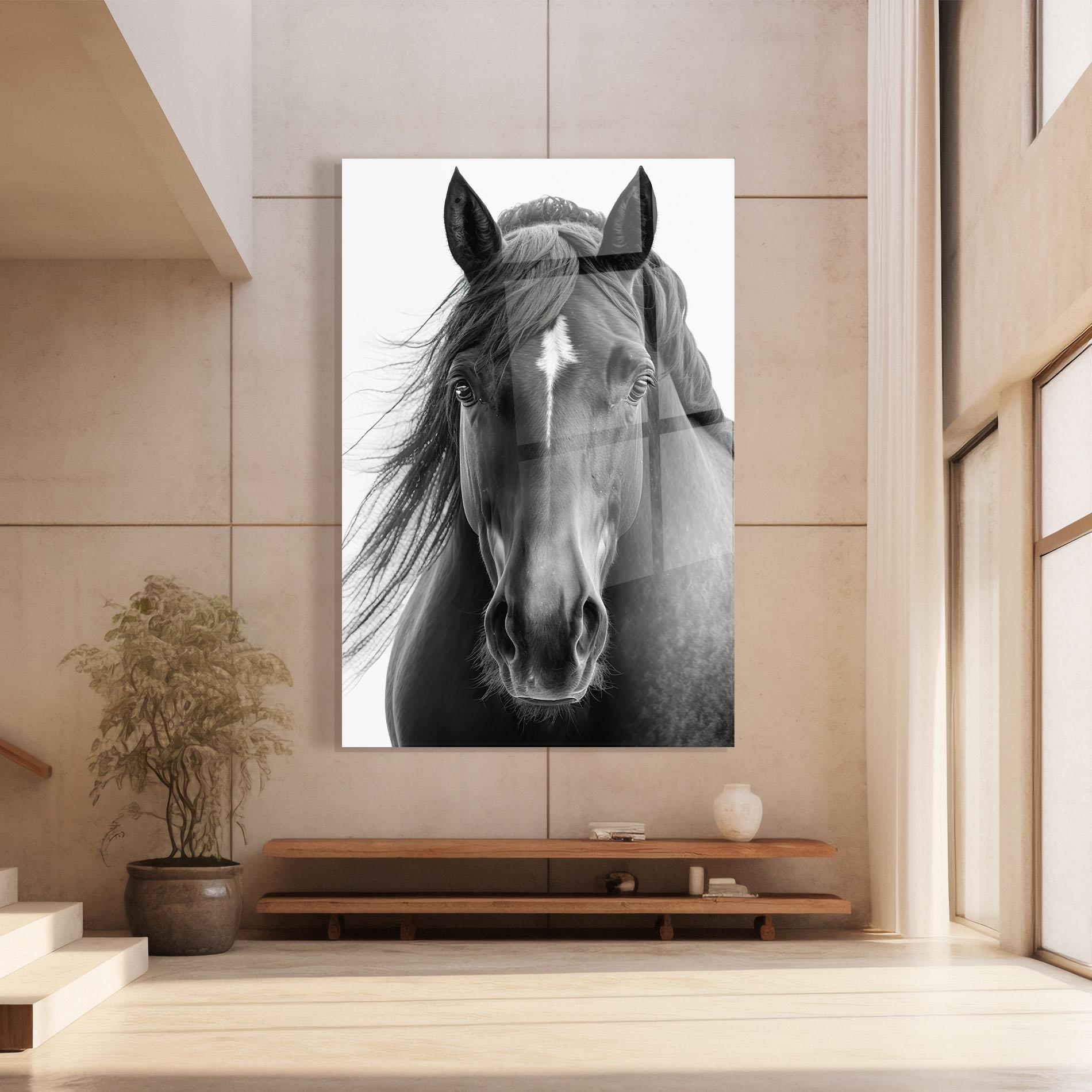 Glasbild Close Up Horse mockup 8