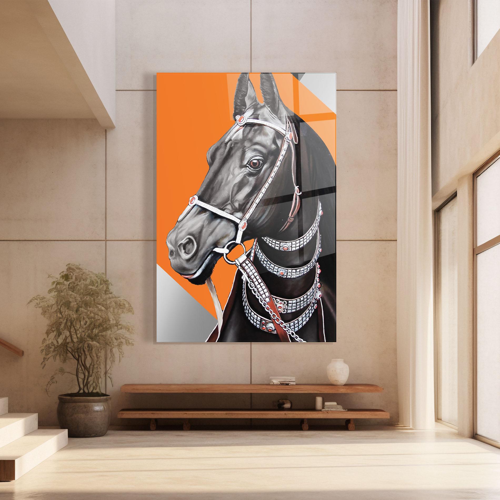 Glasbild Fashion Horse mockup 8