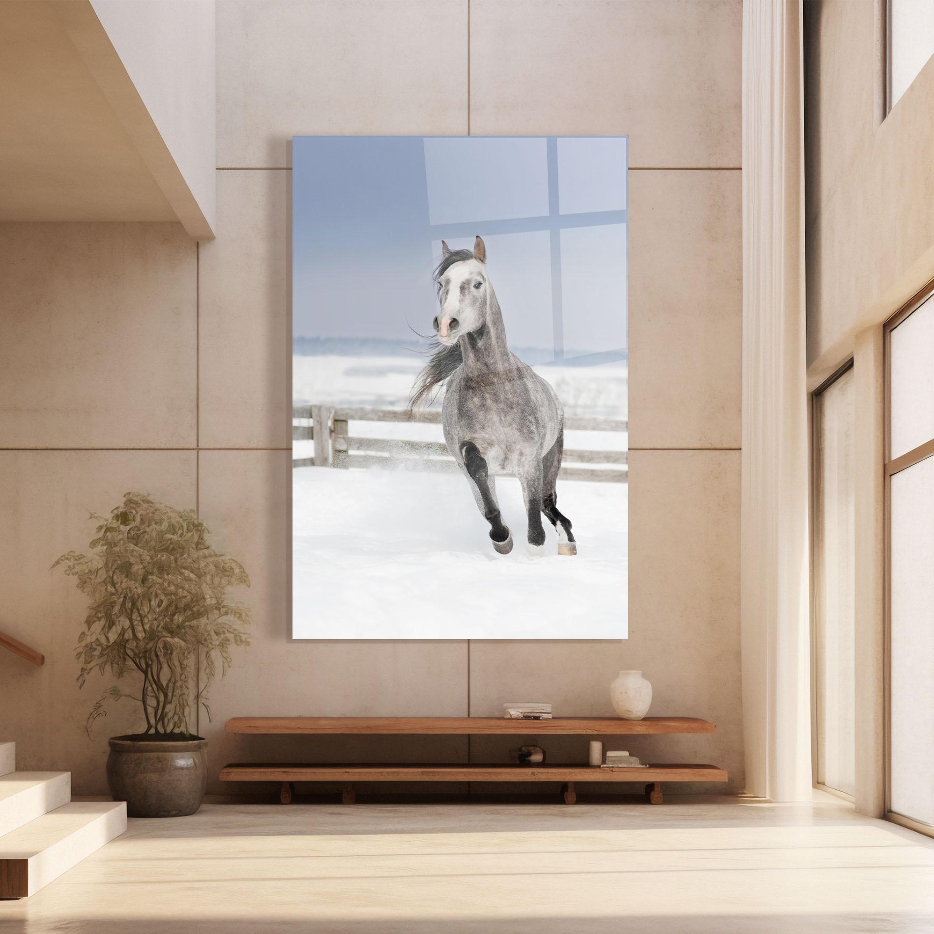 Glasbild Horse Running Free mockup 8