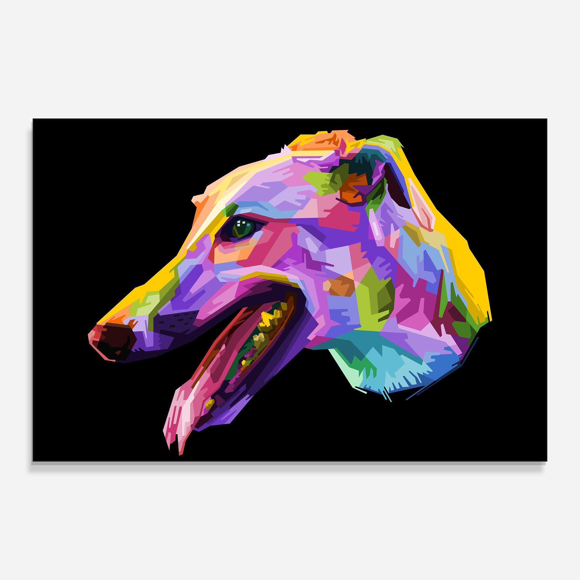 Glasbild Colorful Dog Art mockup 0