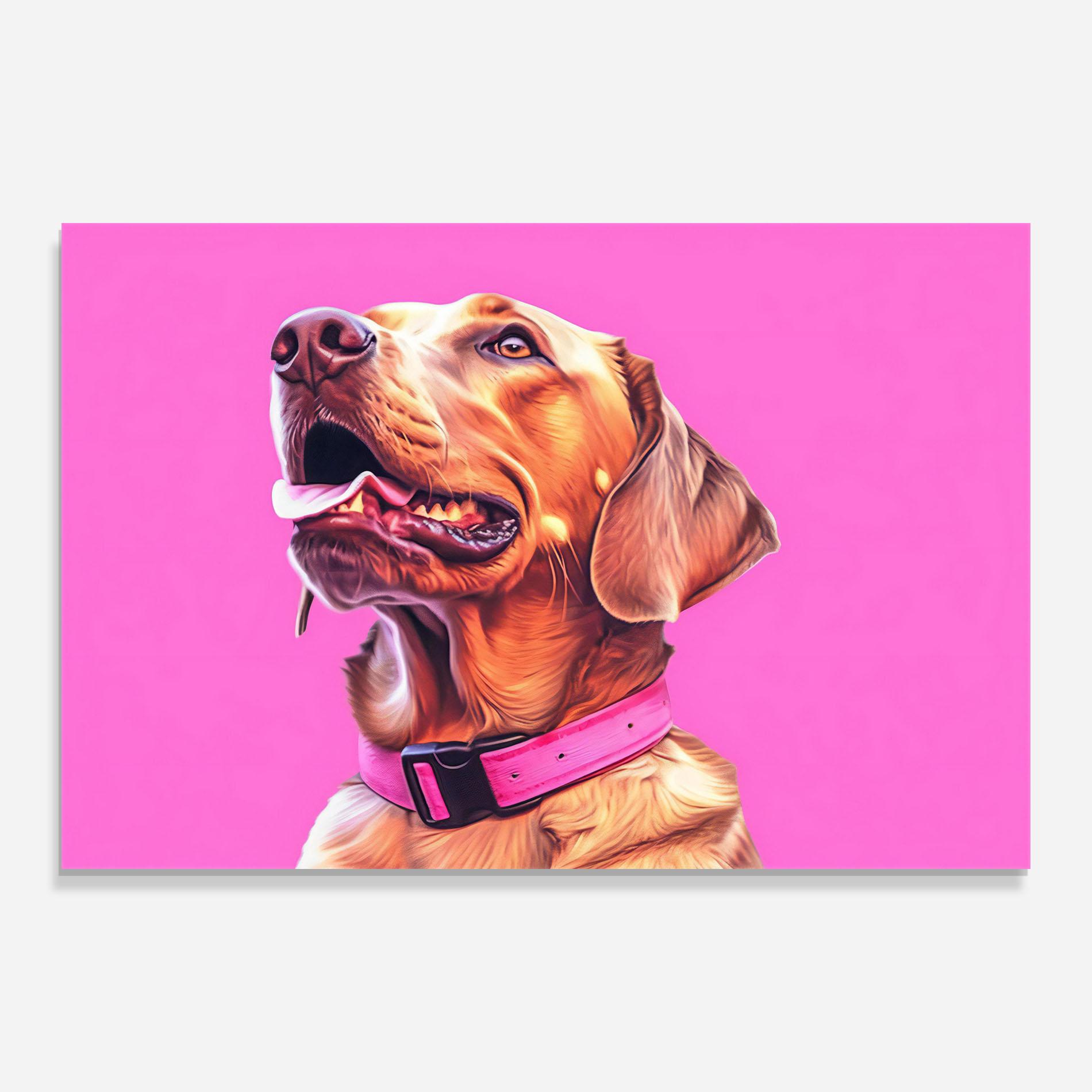 Glasbild Cute Retriever Dog mockup 0