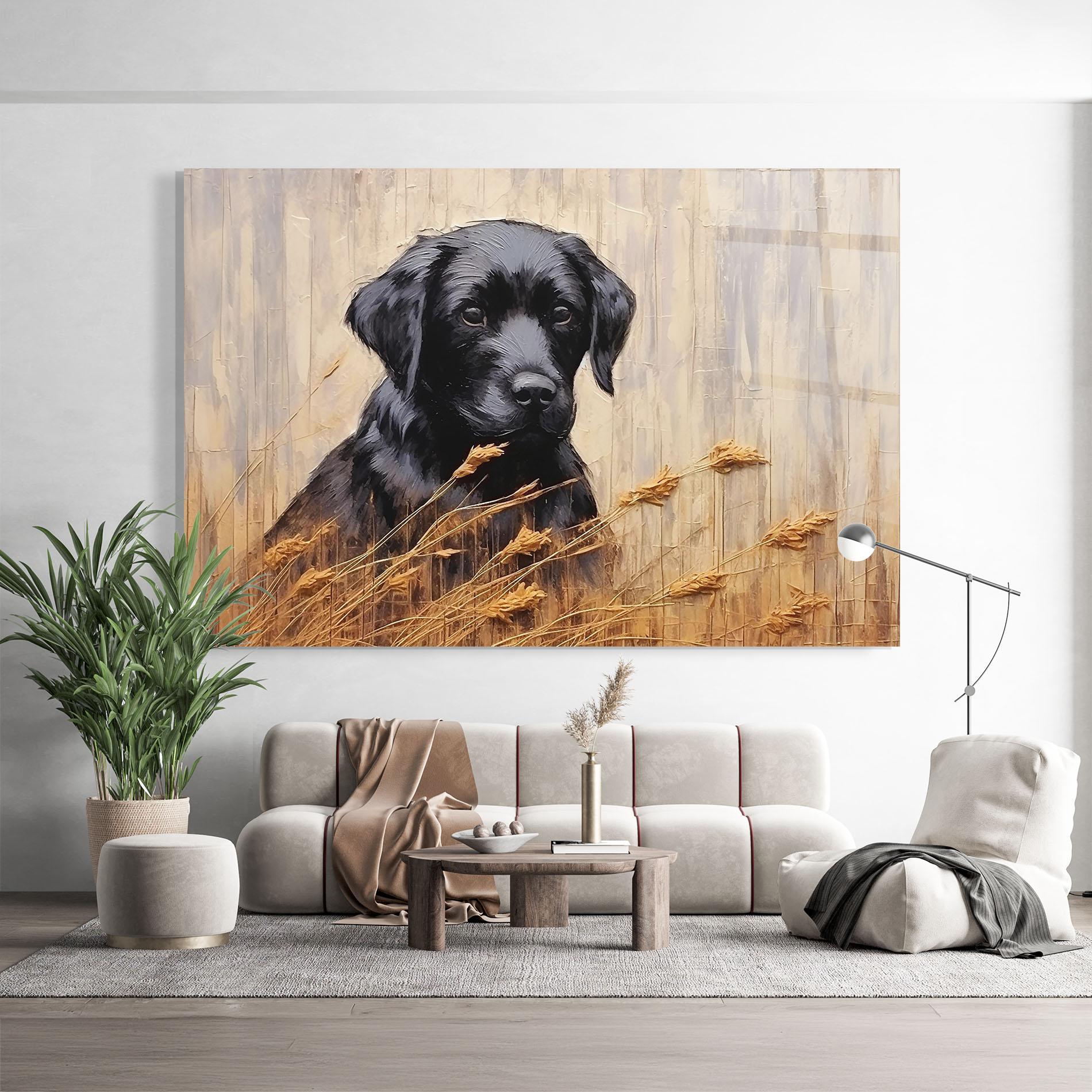 Glasbild Black Dog Art mockup 9