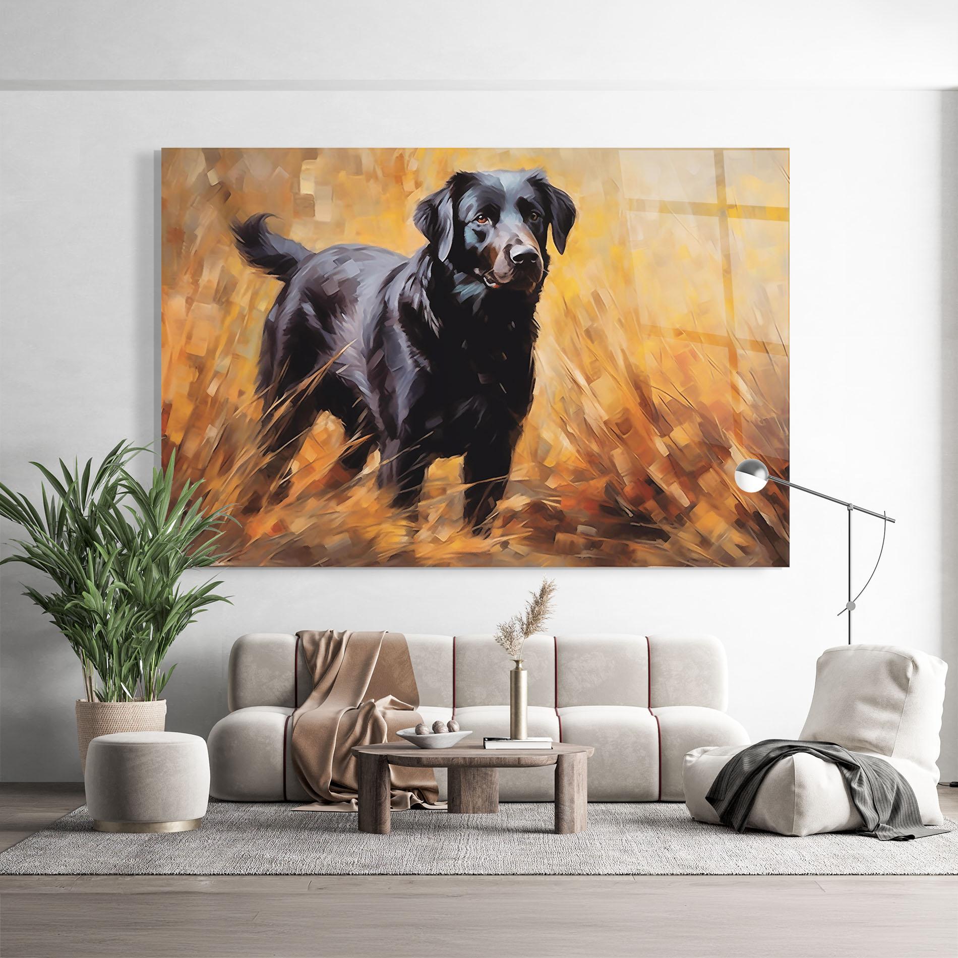 Glasbild Black Pretty Dog mockup 9