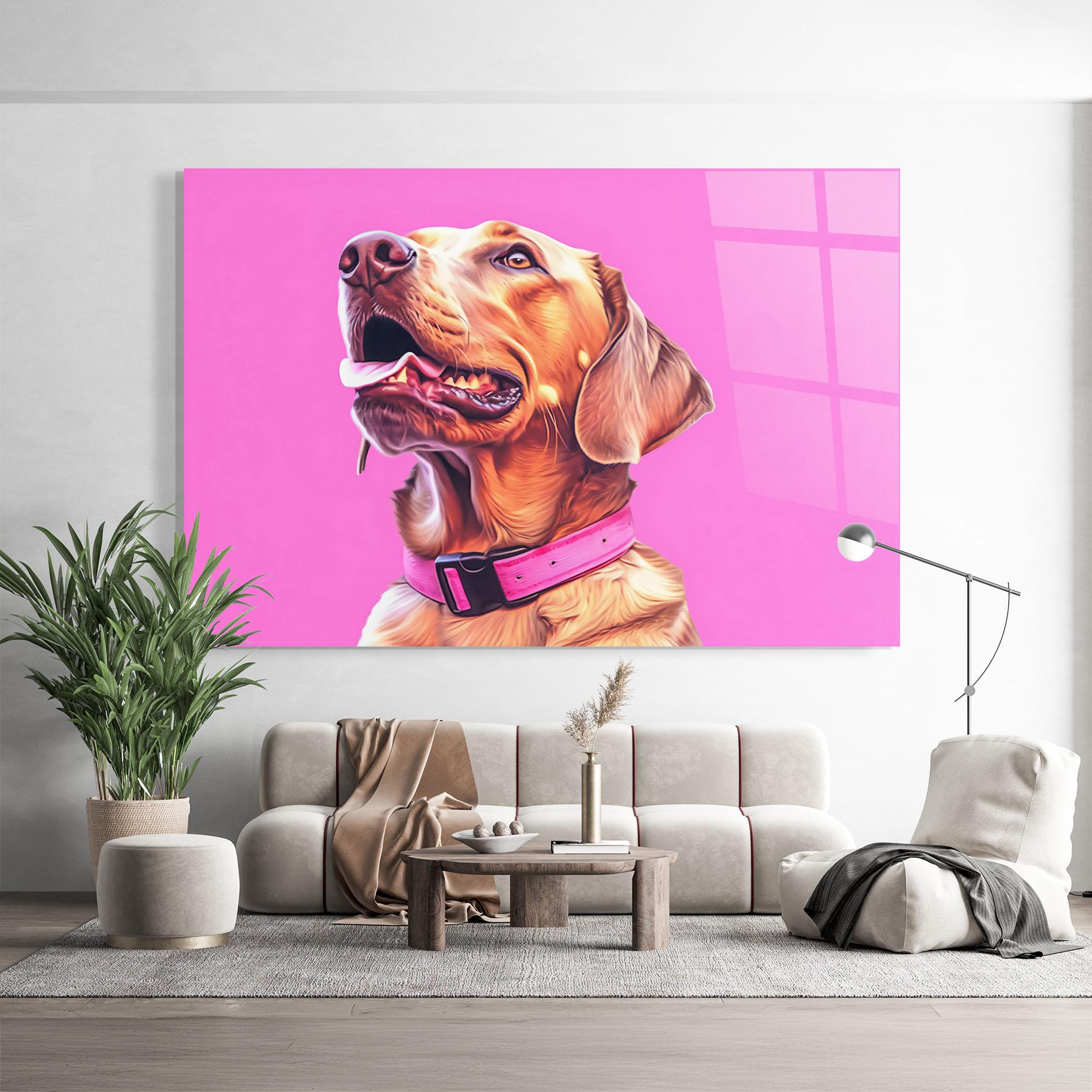 Glasbild Cute Retriever Dog mockup 9