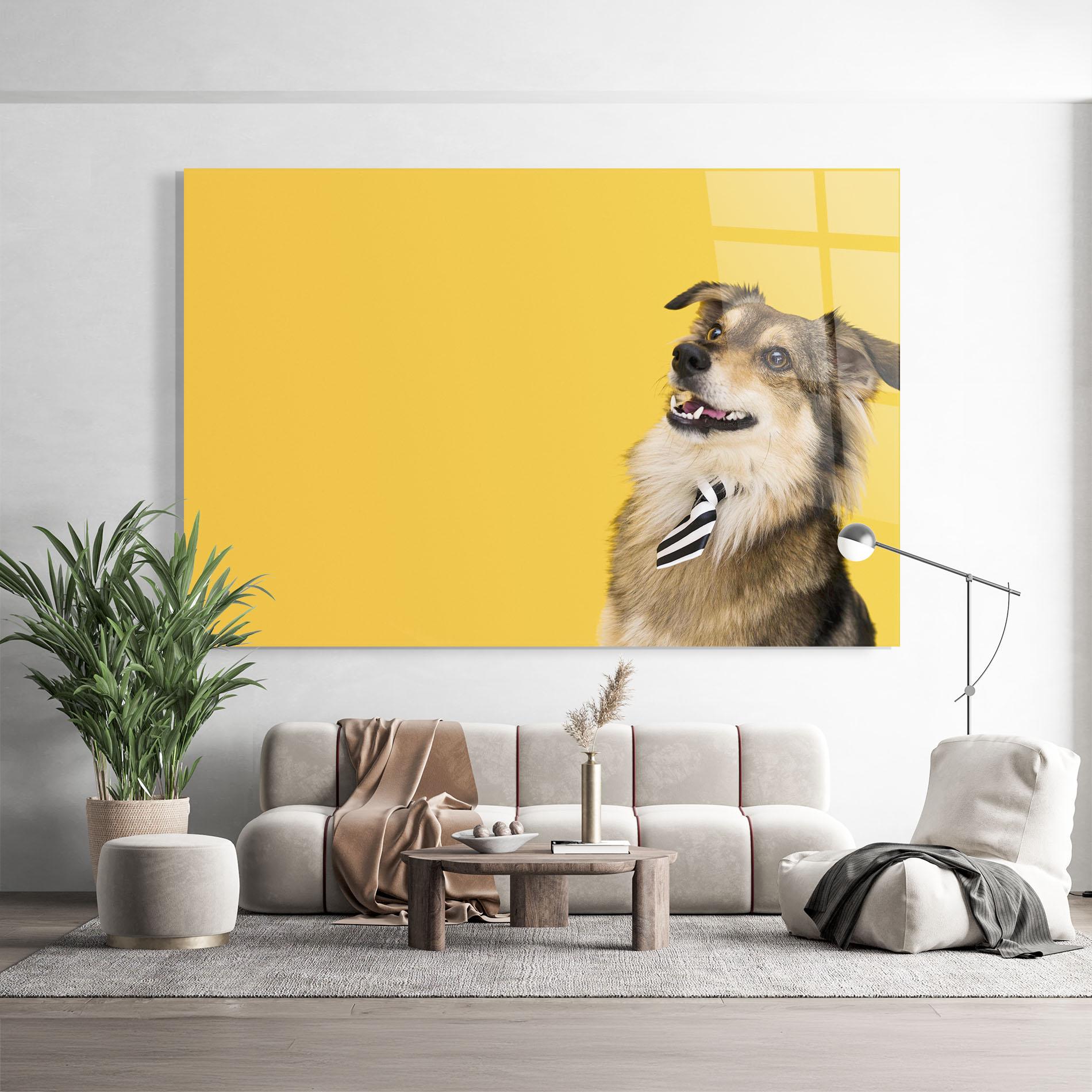 Glasbild Cute Smiling Dog mockup 9