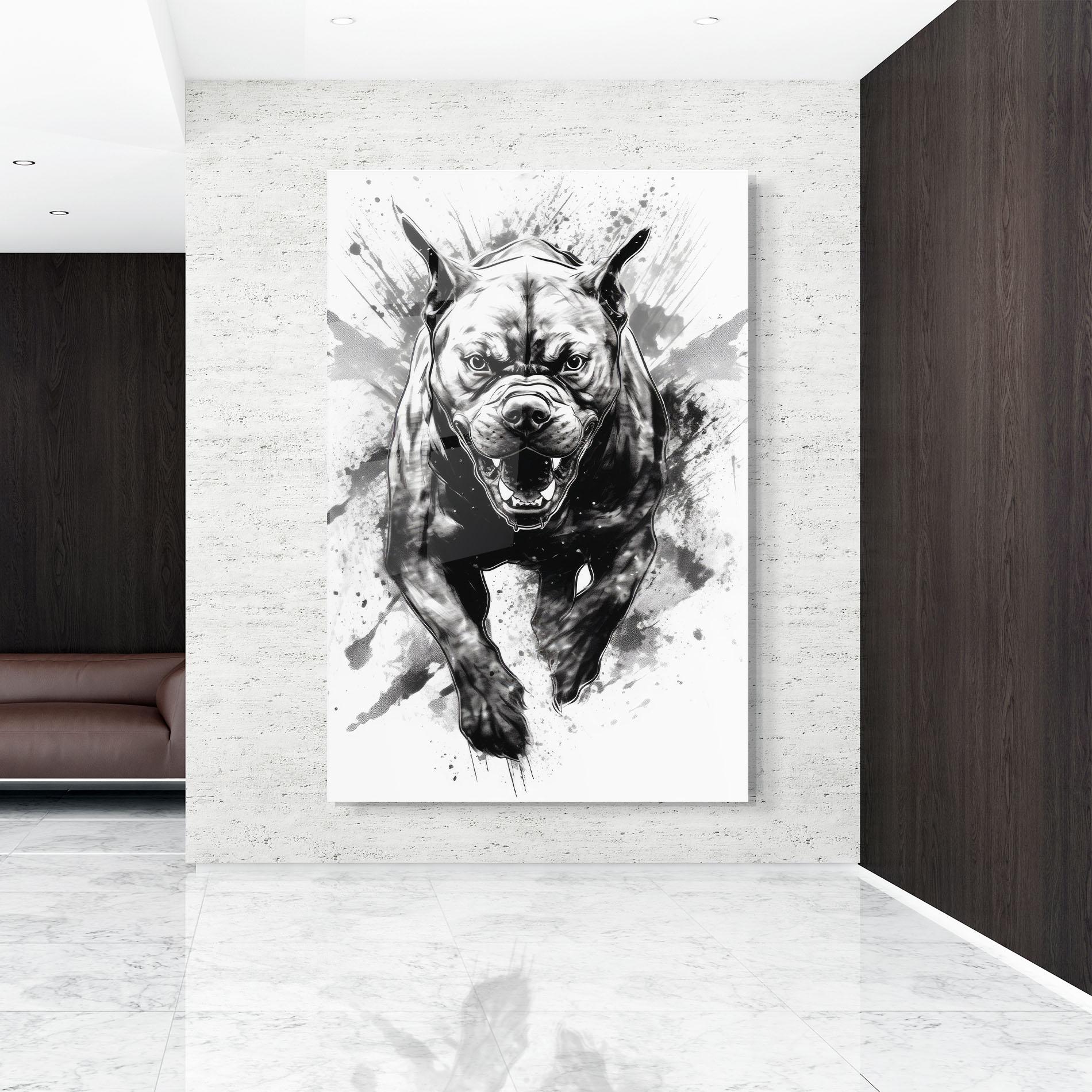 Glasbild Angry Dog Jump mockup 9