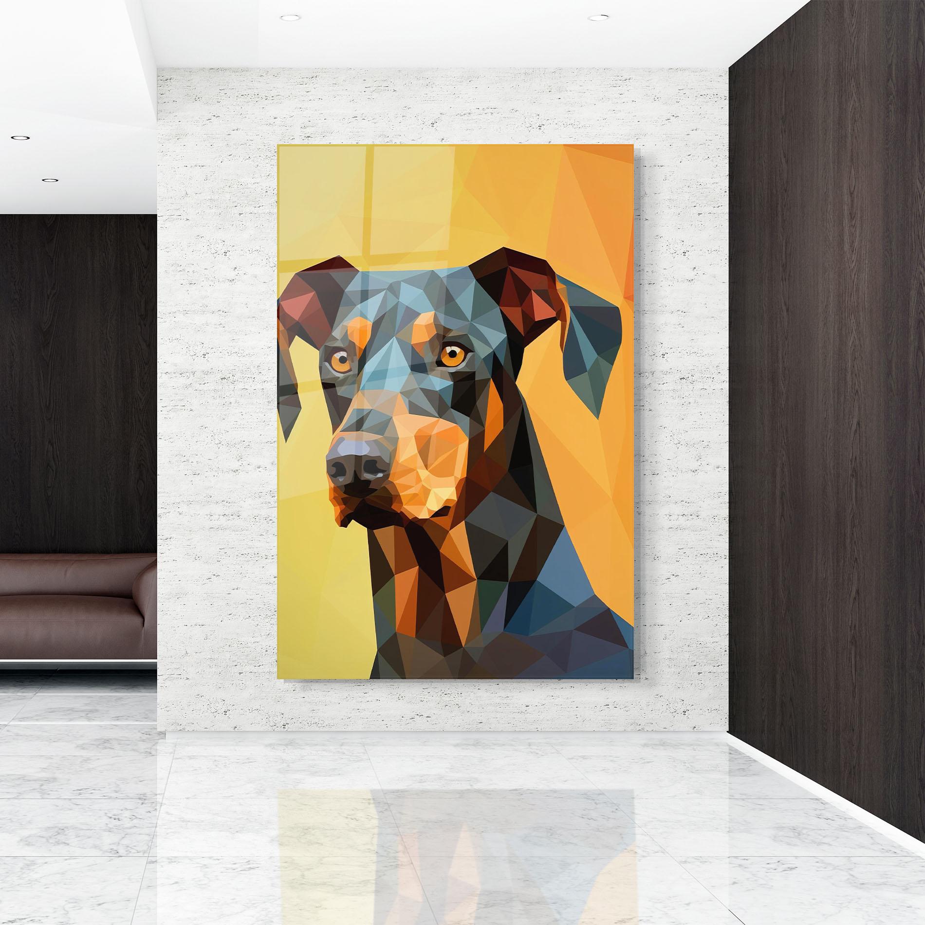 Glasbild Digital Art Dog mockup 9
