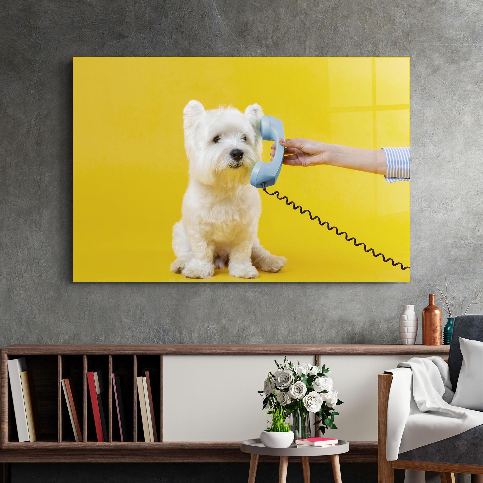 Glasbild Cute Little Dog mockup 2